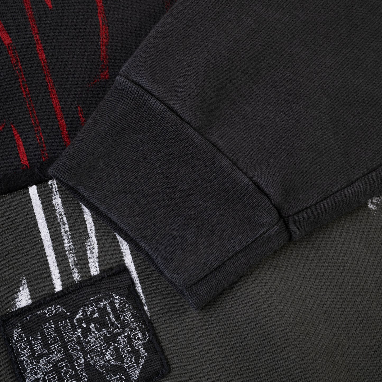 BLACK DIFFUSED COLLEGIATE CREWNECK