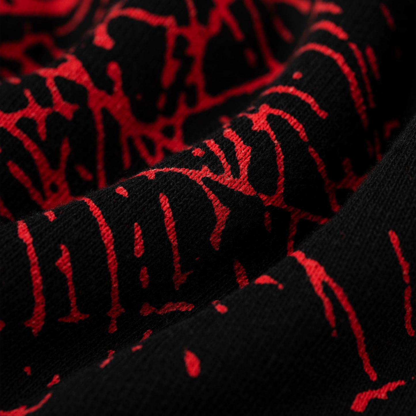BLACK AOP WEB ZIP UP V2 HOODIE