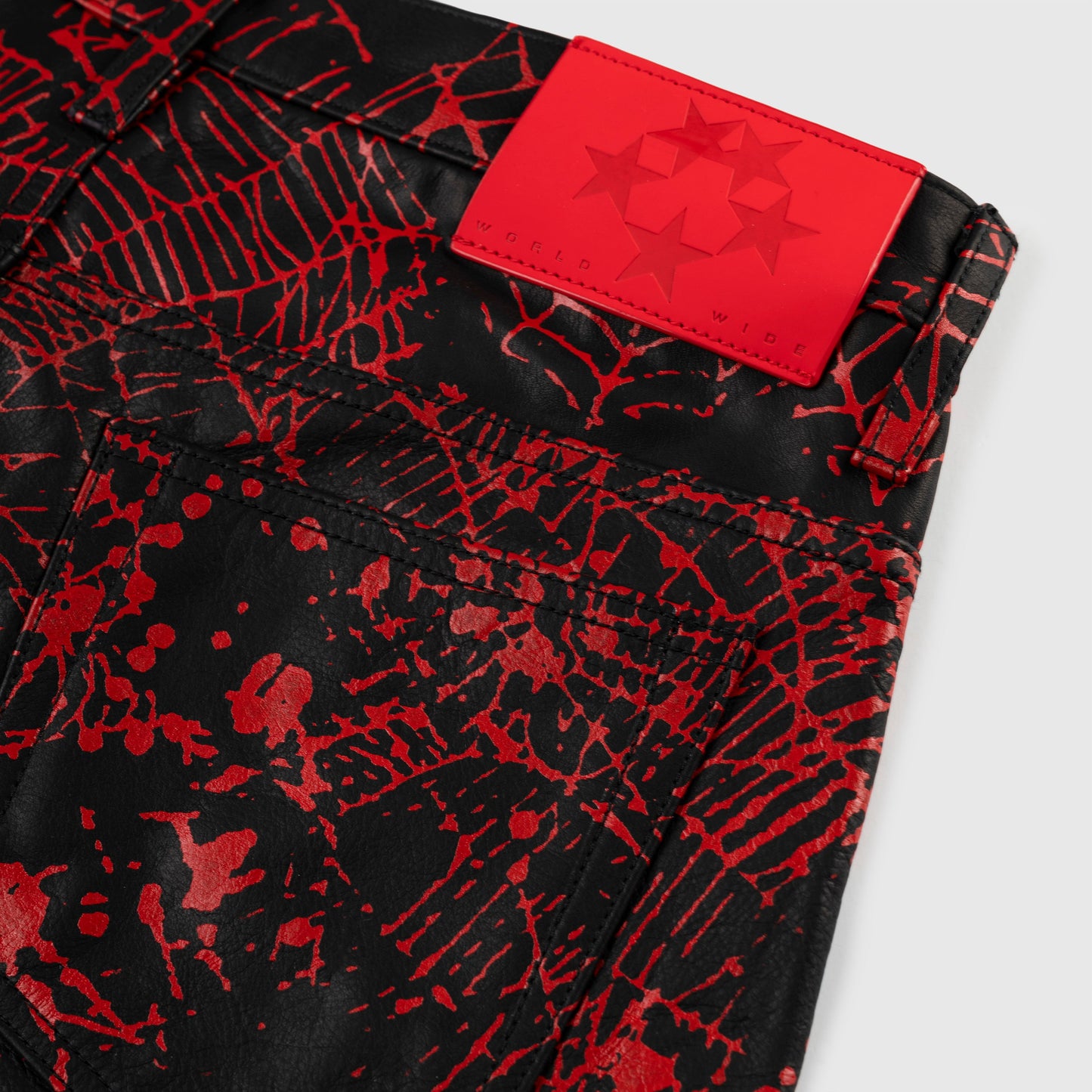 BLACK V2 WEB LEATHER SHORTS