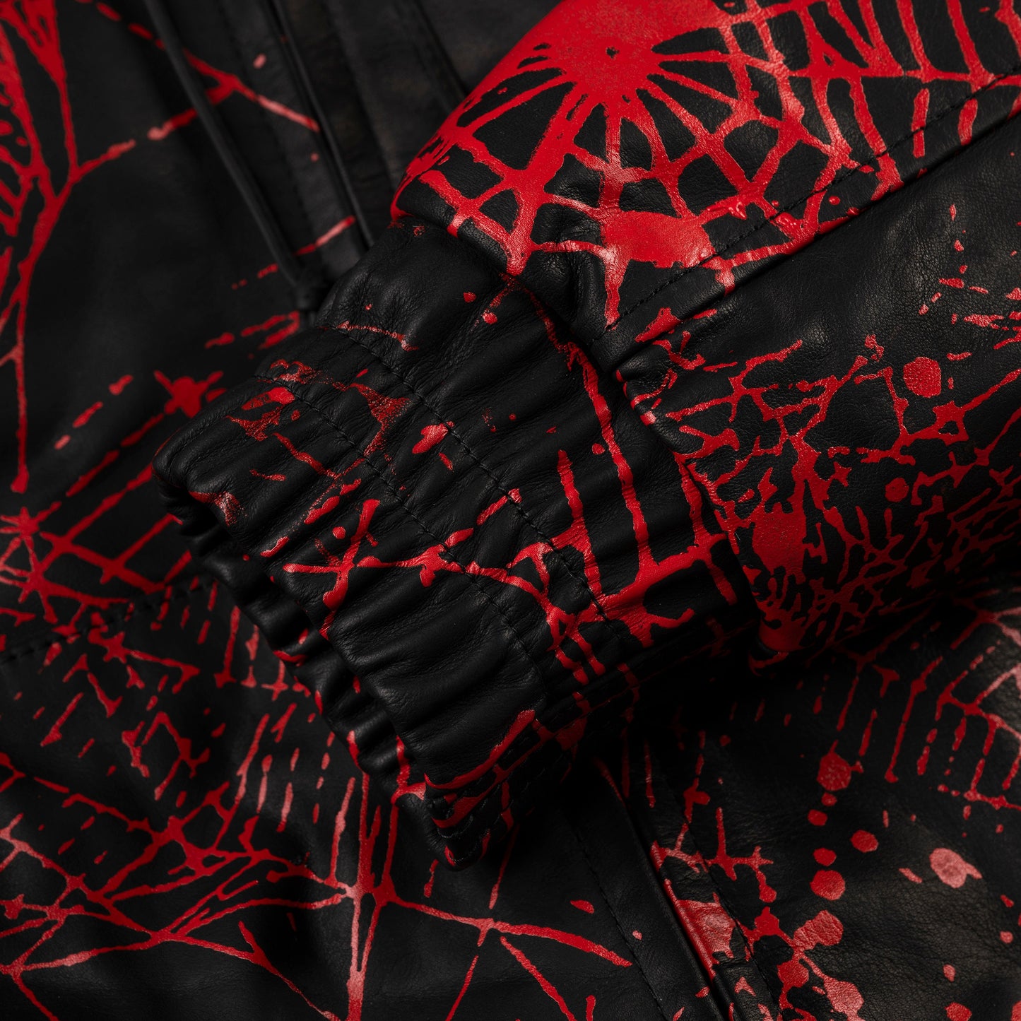 BLACK V2 WEB LEATHER JACKET