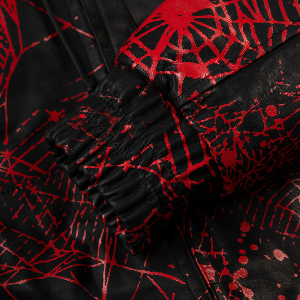 BLACK V2 WEB LEATHER JACKET