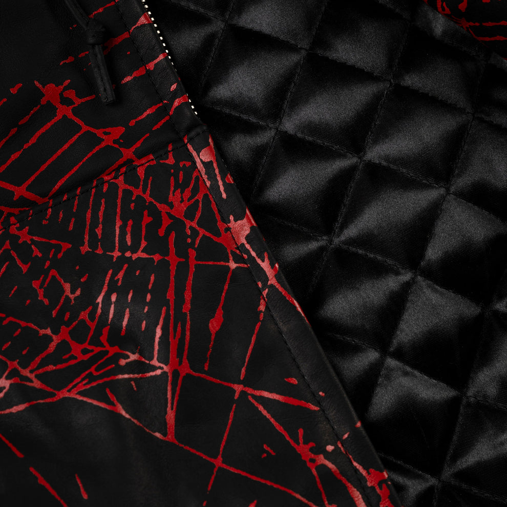 BLACK V2 WEB LEATHER JACKET