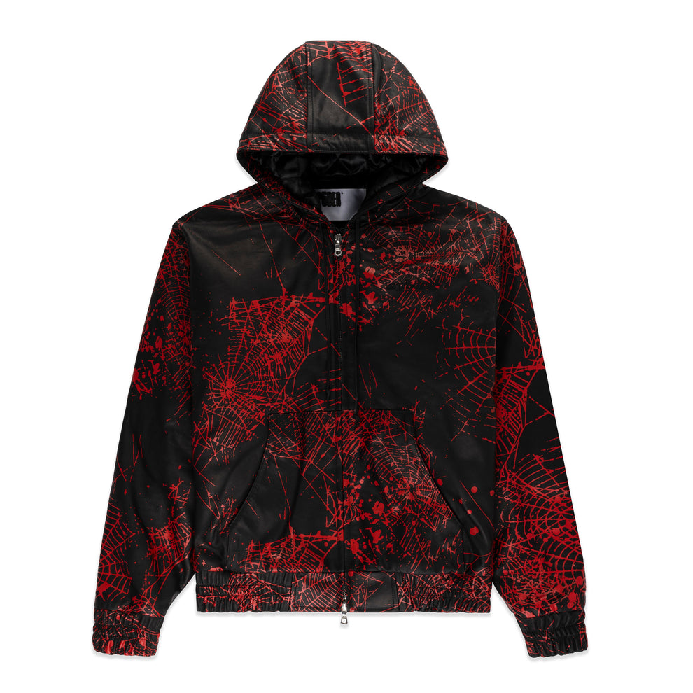 BLACK V2 WEB LEATHER JACKET