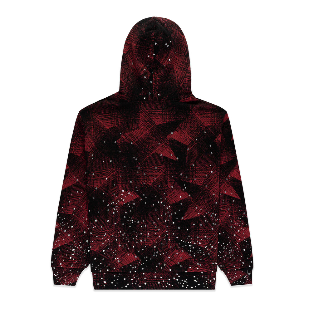 BLACK STAR PLAID FULL ZIP HOODIE