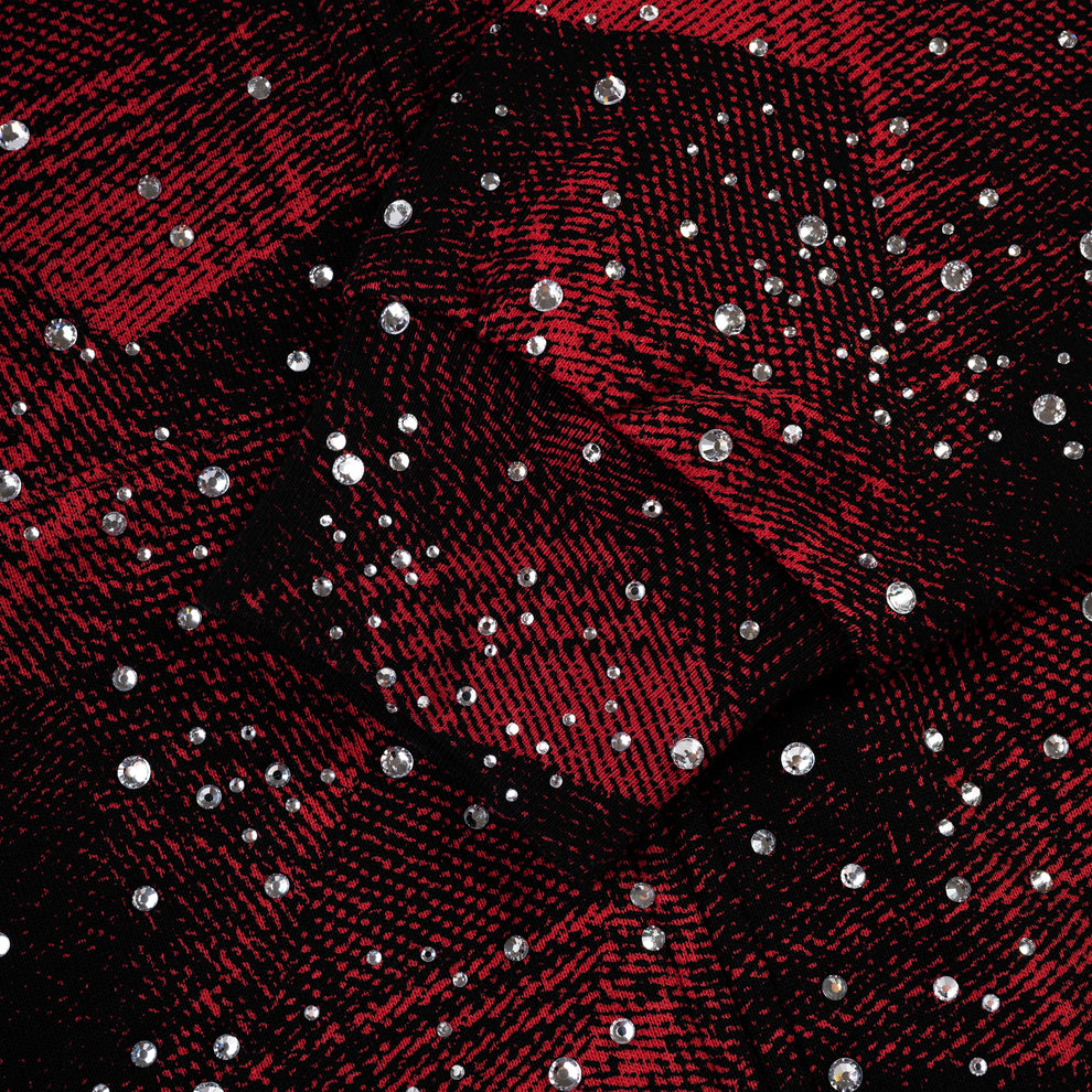 BLACK STAR PLAID FULL ZIP HOODIE