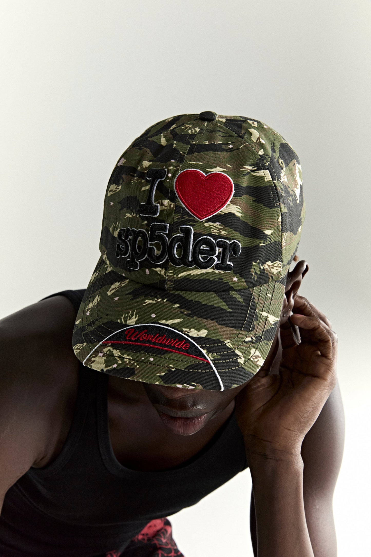 CAMO SOUVENIR 6-PANEL HAT ON MODEL