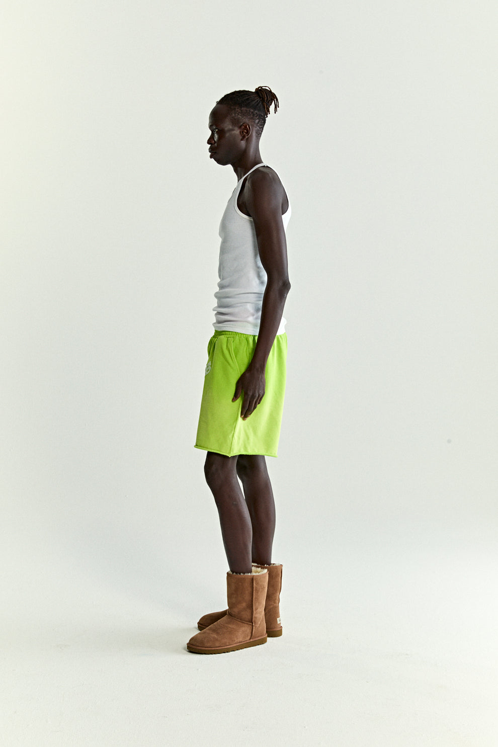 ACID GREEN OG WEB V2 SWEATSHORT ON MODEL