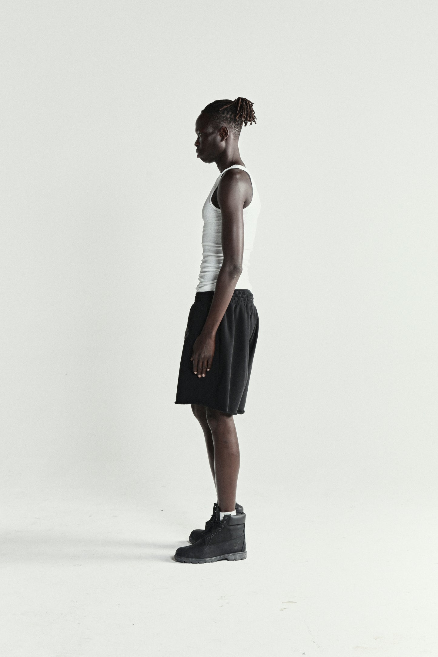 BLACK OG WEB V2 PHANTOM SWEATSHORT ON MODEL