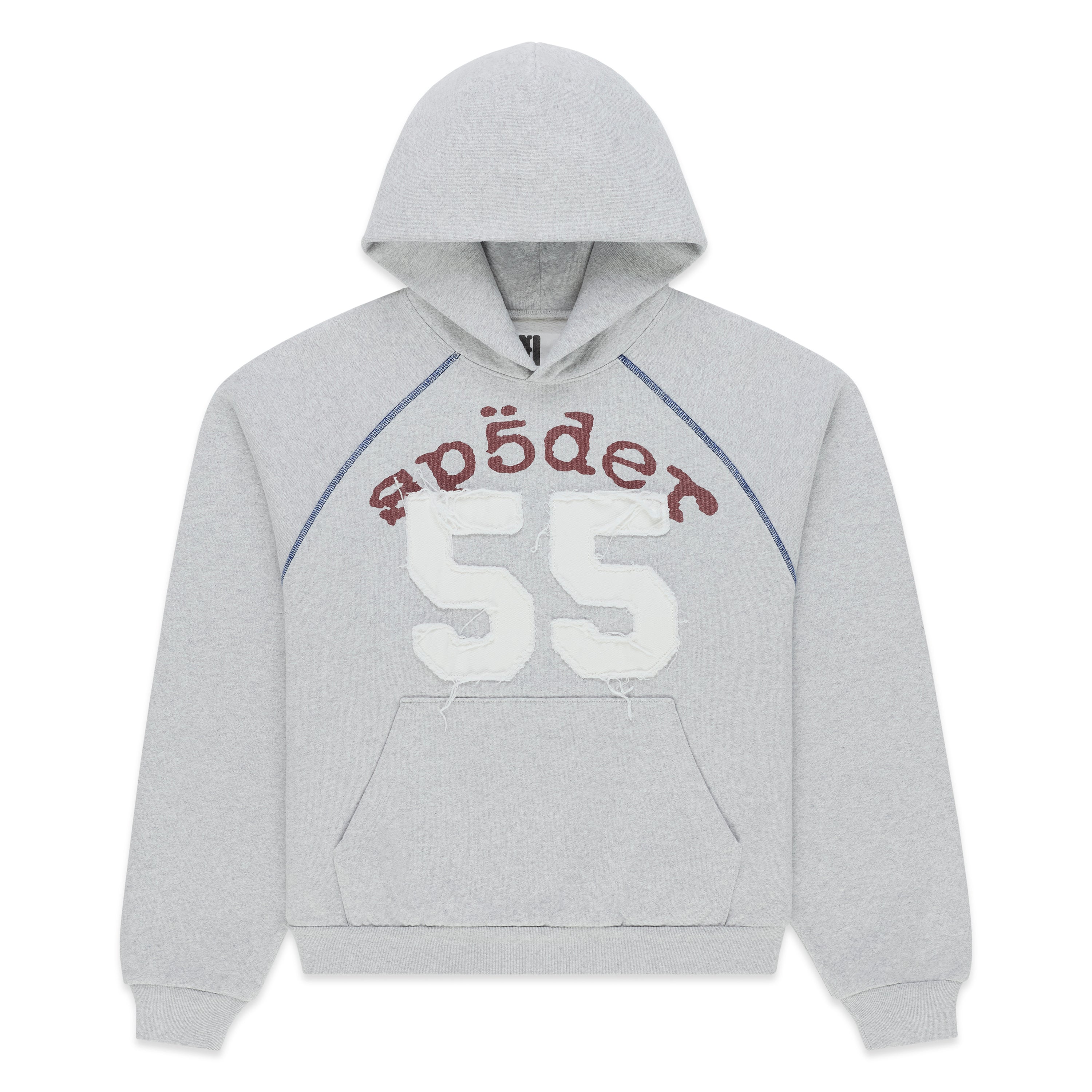 HEATHER GREY 55 UNIVERSITY HOODIE | SP5DER | KING SPIDER