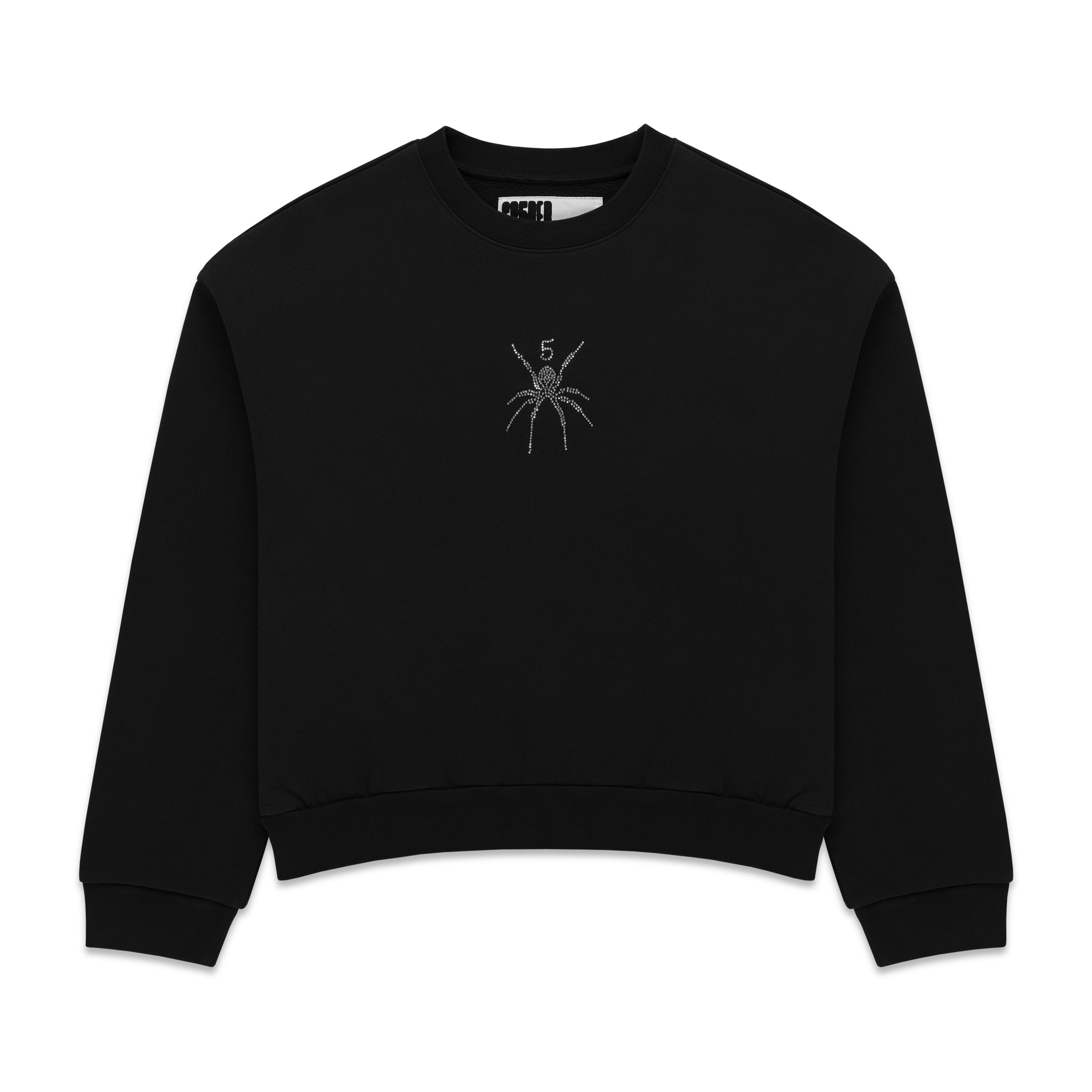 BLACK RHINESTONE TM CREWNECK | SP5DER | KING SPIDER