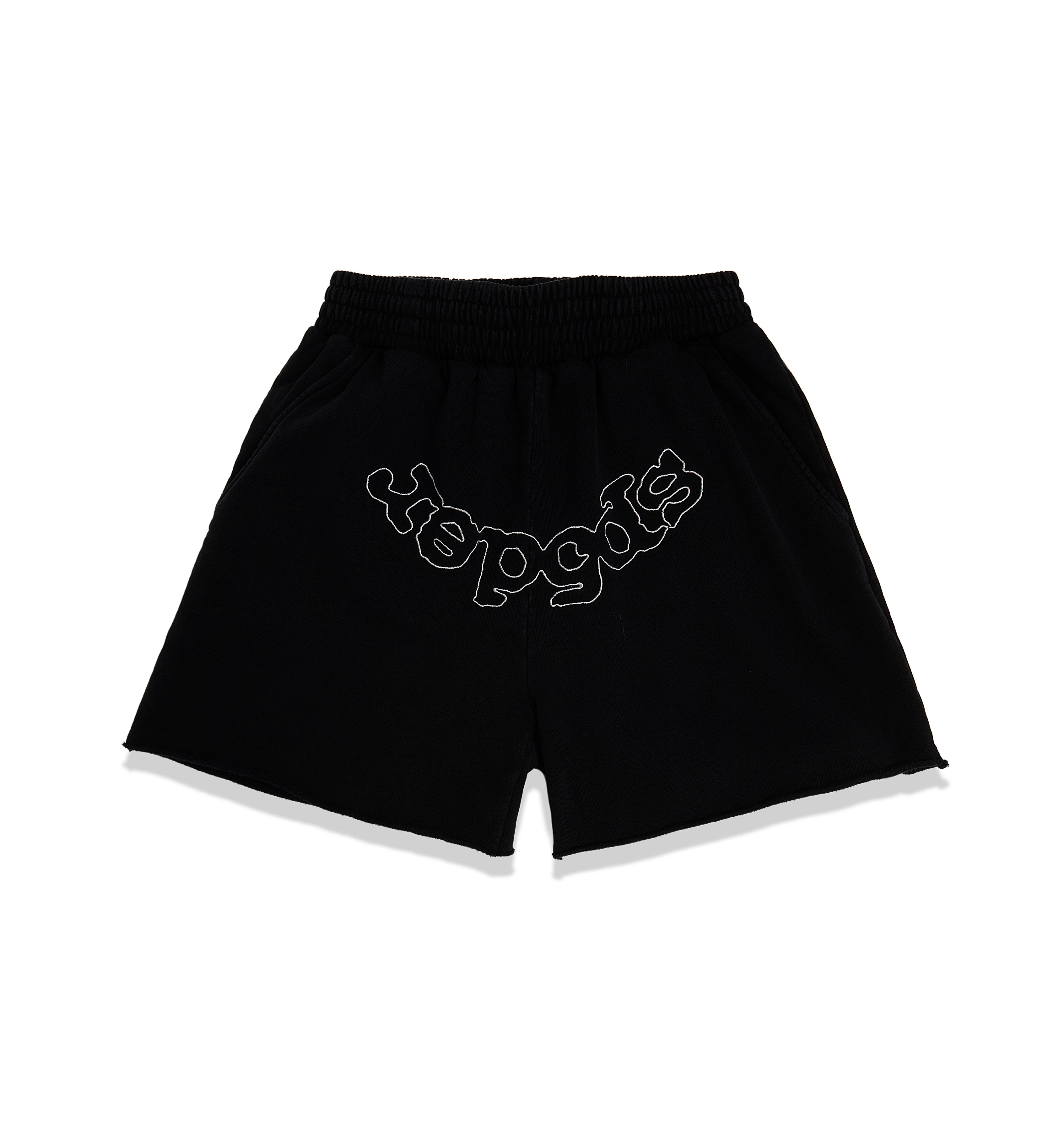 BLACK OG LOGO EMBROIDERED SWEATSHORT | SP5DER | KING SPIDER
