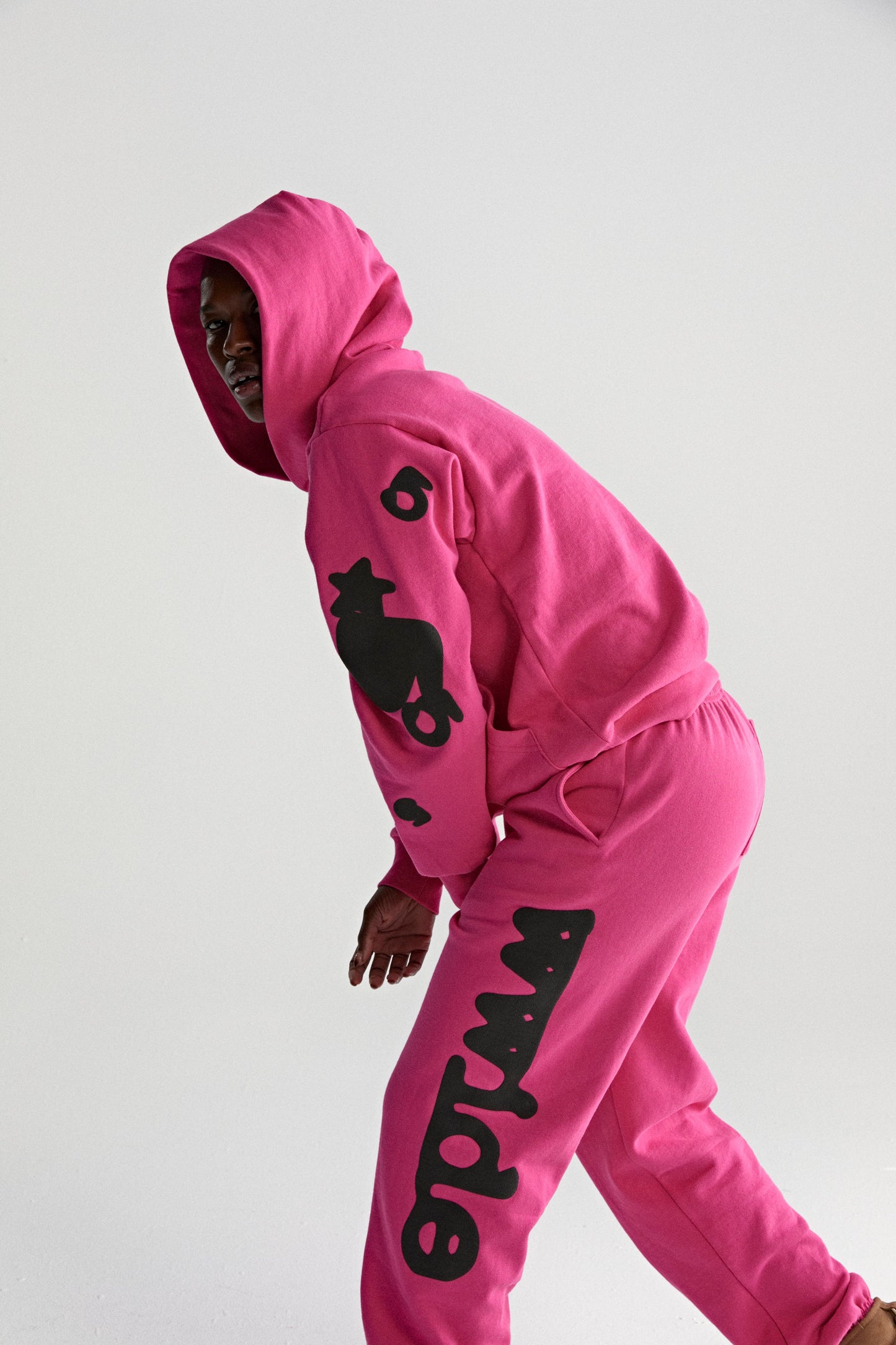 PINK BELUGA HOODIE ON MODEL