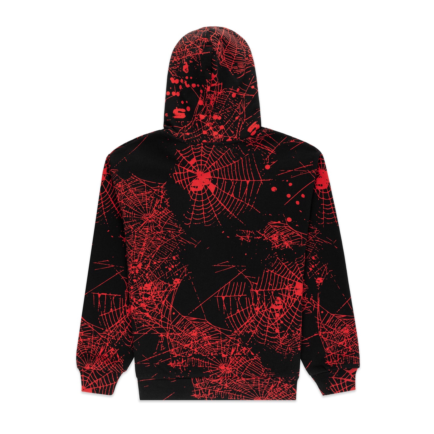BLACK AOP WEB ZIP UP V2 HOODIE