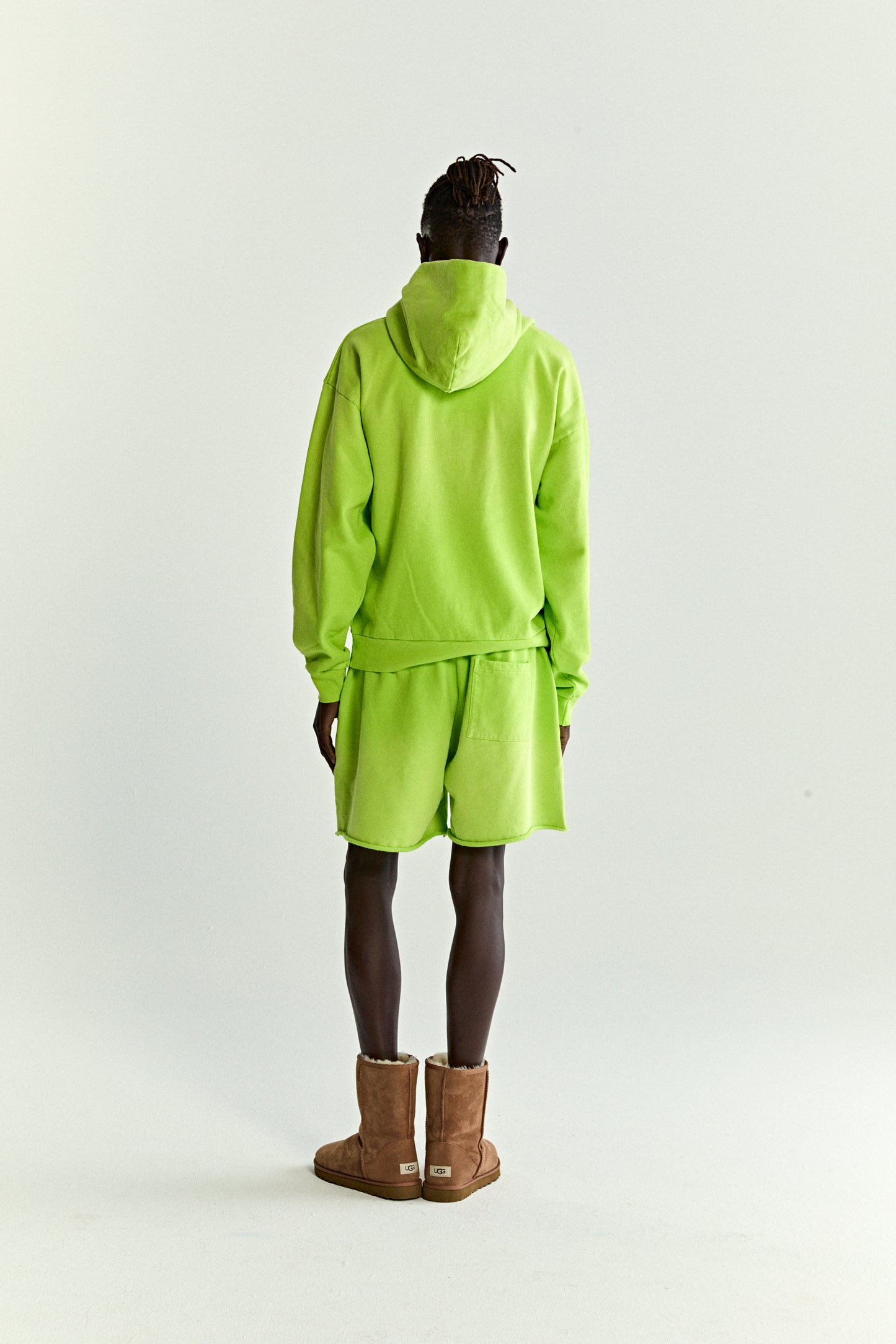 ACID GREEN OG WEB V2 GRADIENT HOODIE ON MODEL