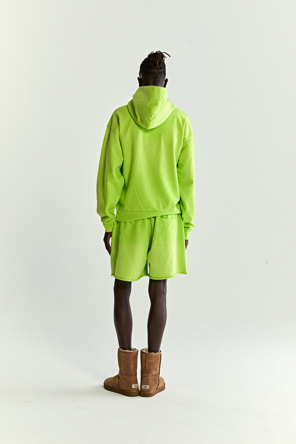 ACID GREEN OG WEB V2 GRADIENT HOODIE ON MODEL