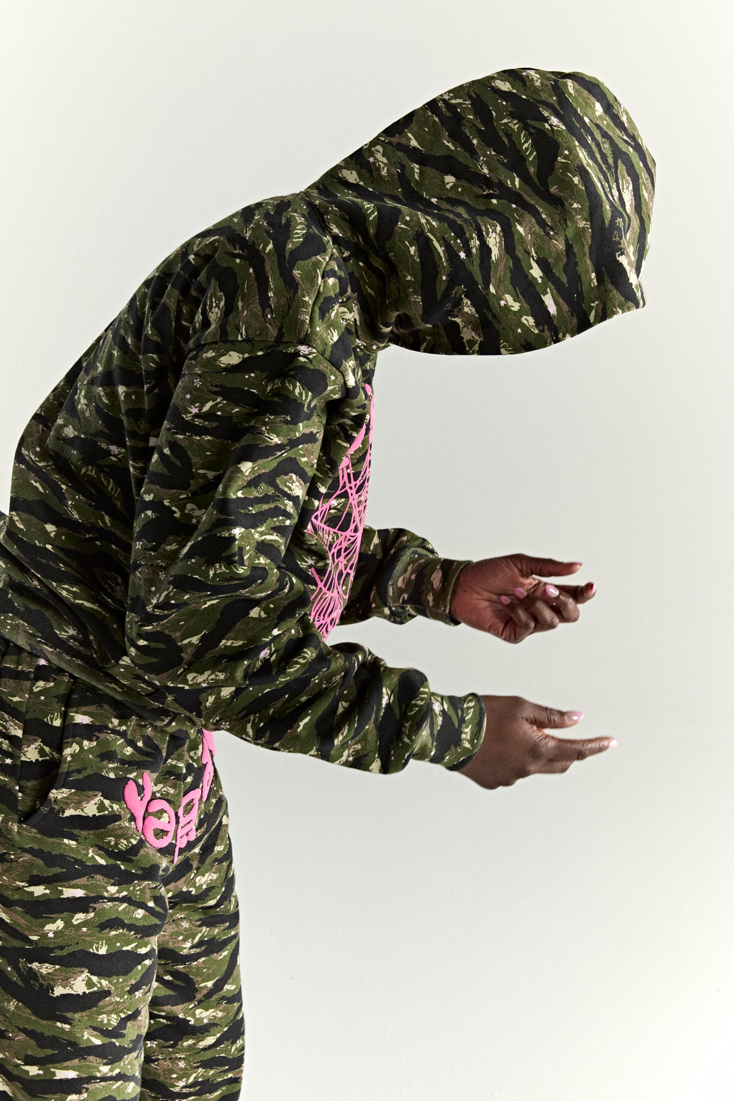 OG WEB V2 TIGER CAMO HOODIE ON MODEL