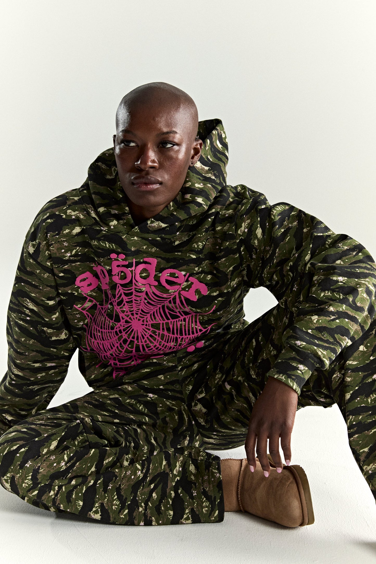 OG WEB V2 TIGER CAMO HOODIE ON MODEL