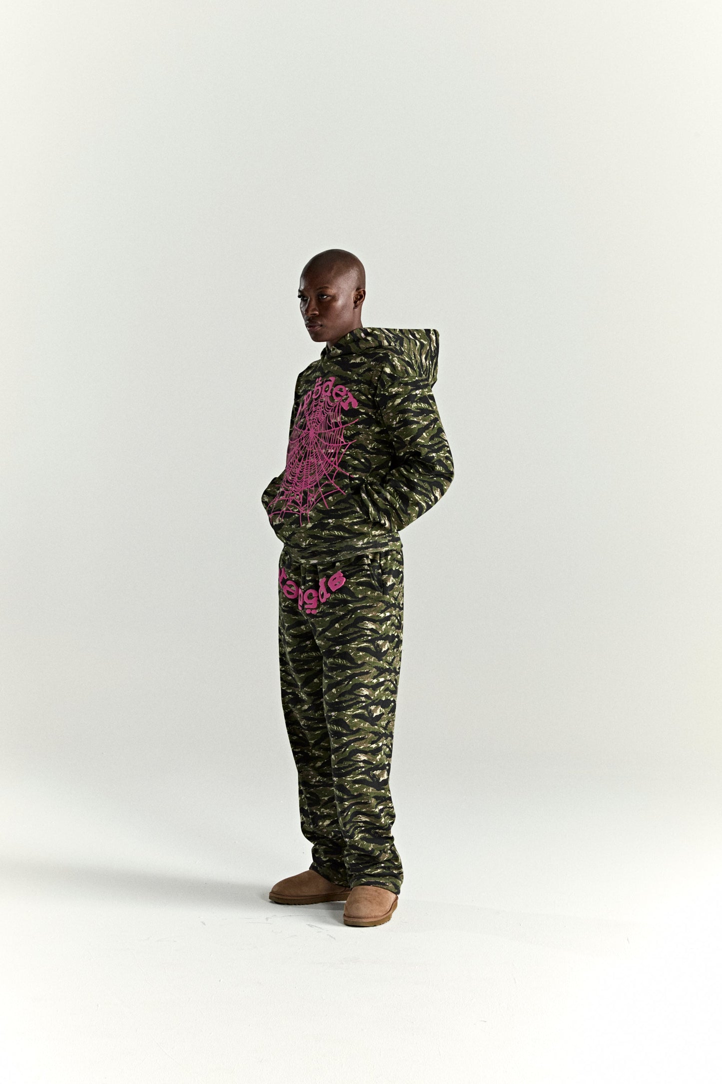 OG WEB V2 TIGER CAMO HOODIE ON MODEL