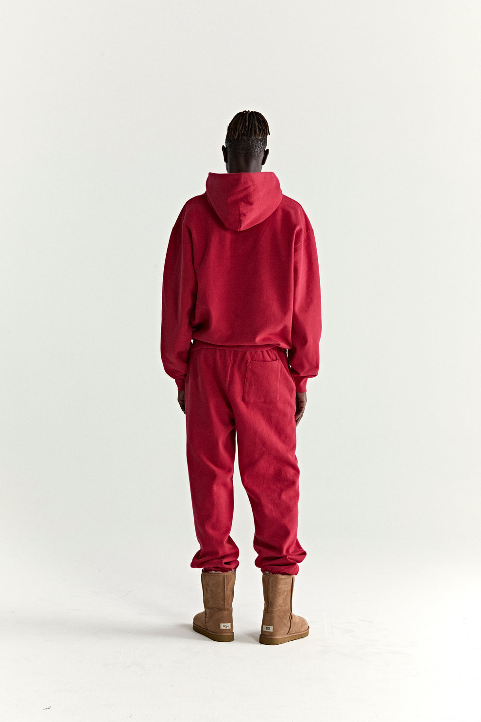 RED OG WEB V2 HOODIE ON MODEL