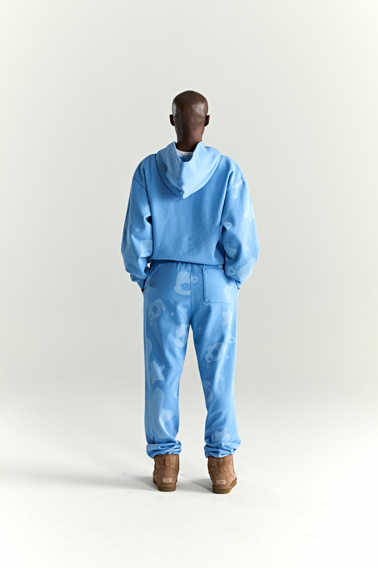 DUSTY BLUE BELUGA V2 HOODIE ON MODEL