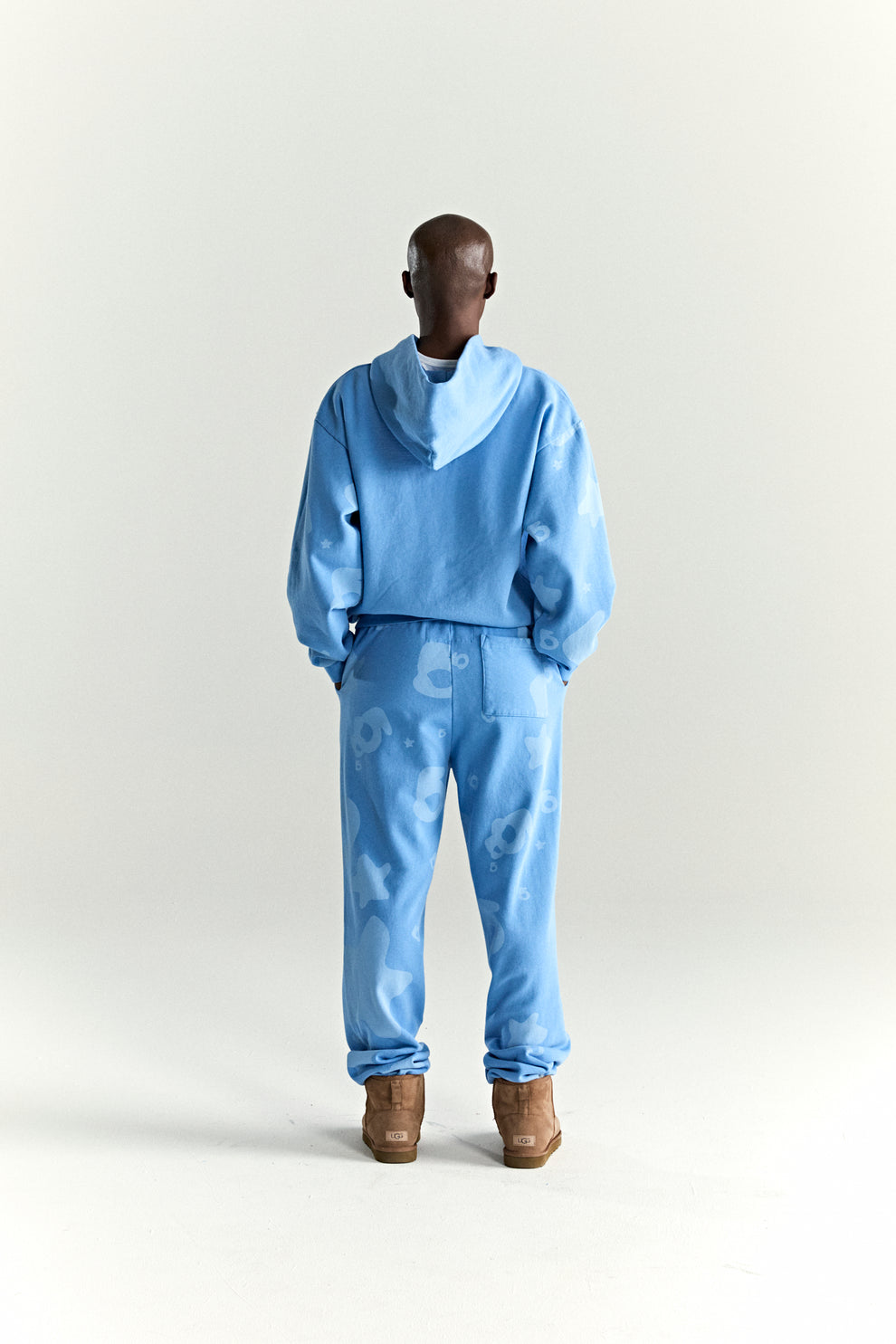 DUSTY BLUE BELUGA V2 HOODIE ON MODEL