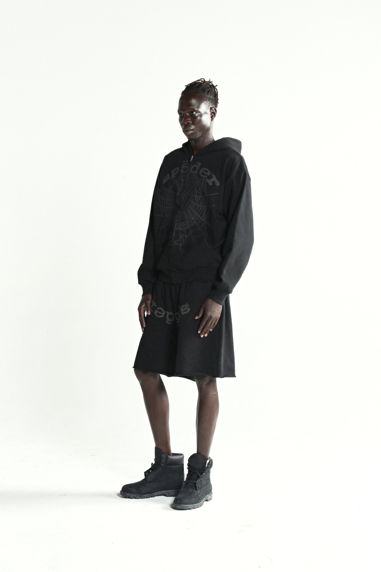 BLACK OG WEB V2 PHANTOM ZIP UP ON MODEL