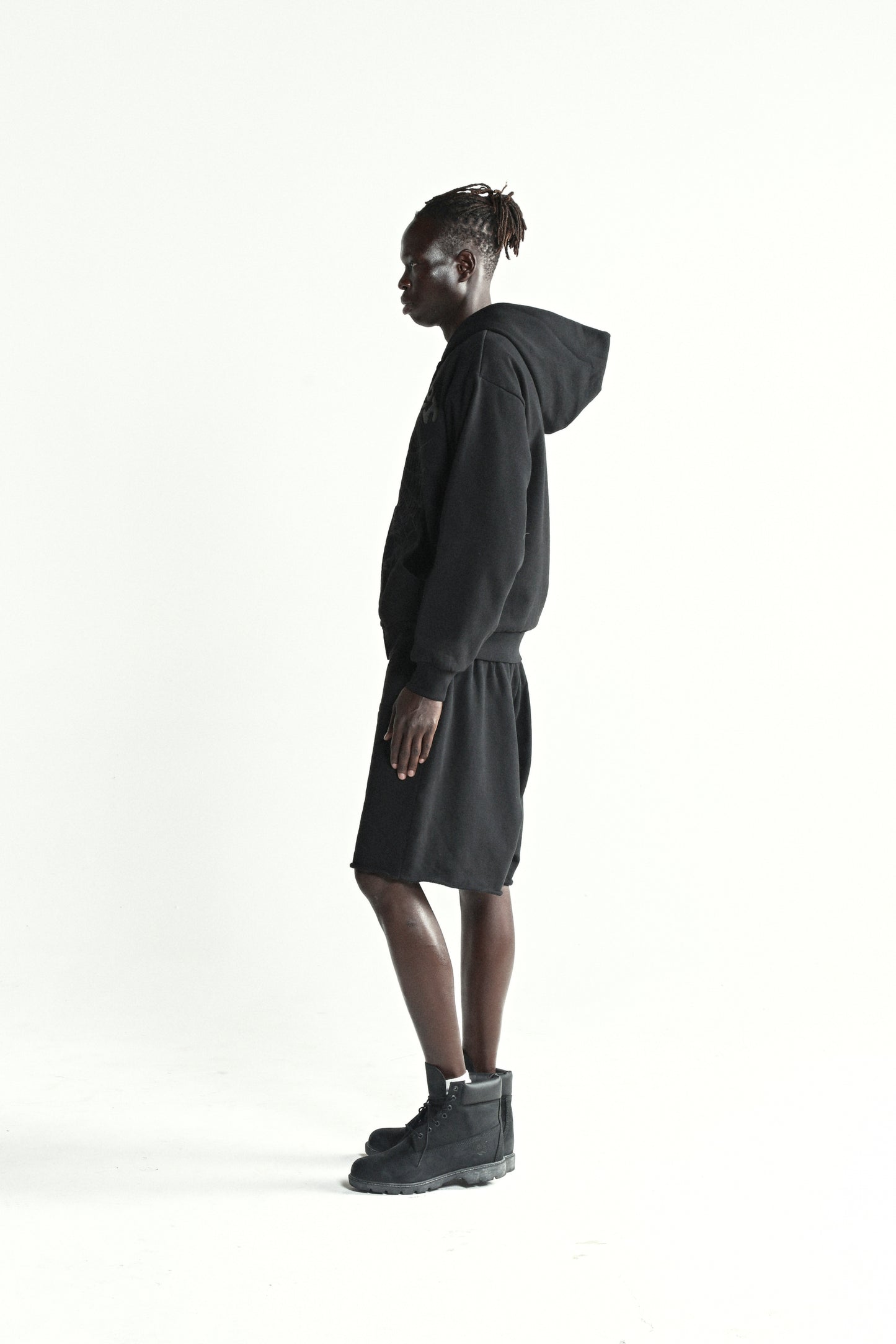 BLACK OG WEB V2 PHANTOM ZIP UP ON MODEL