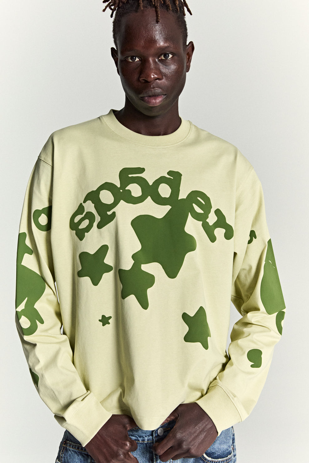 TAN BELUGA LONGSLEEVE ON MODEL