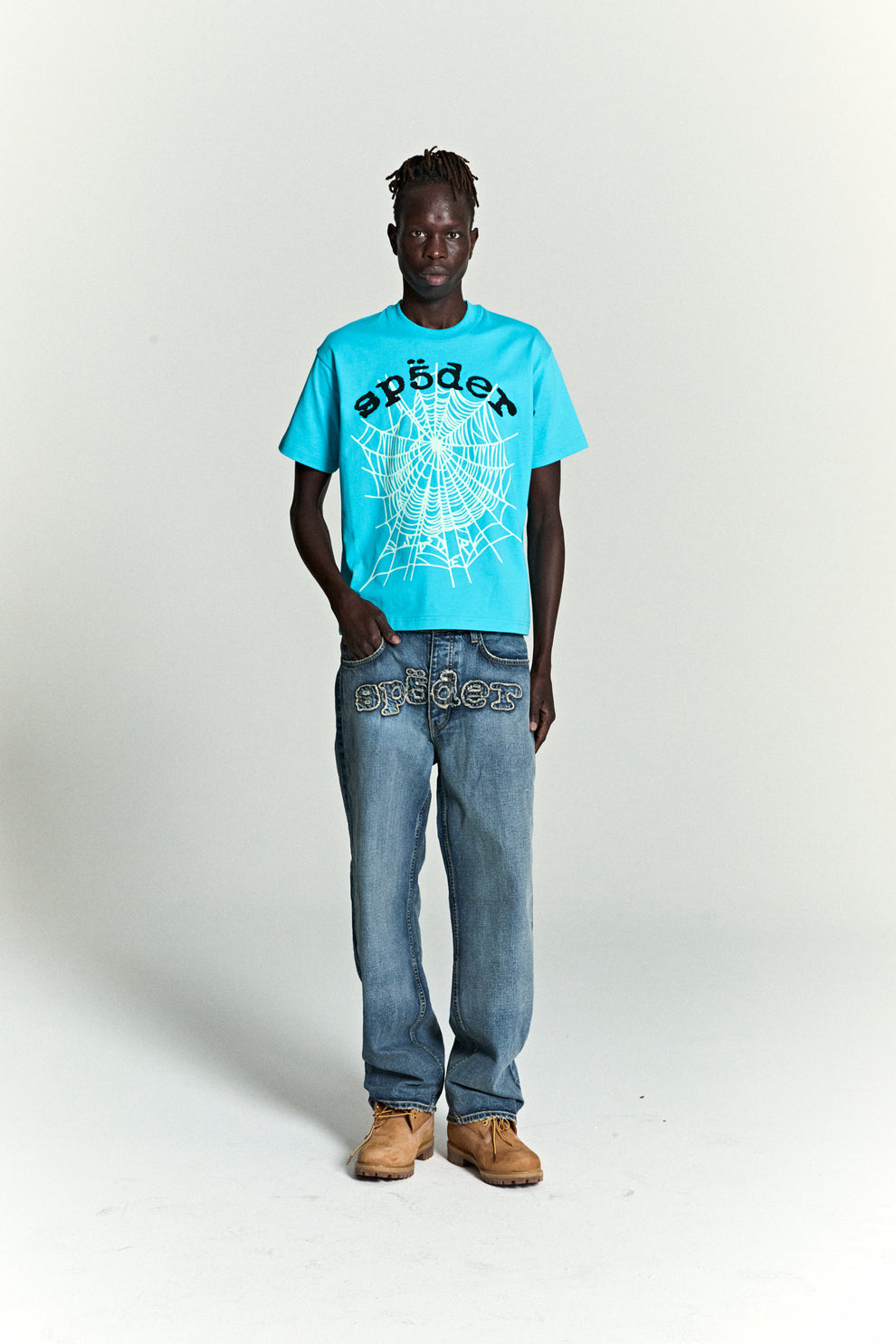 CYAN OG WEB V2 TEE ON MODEL