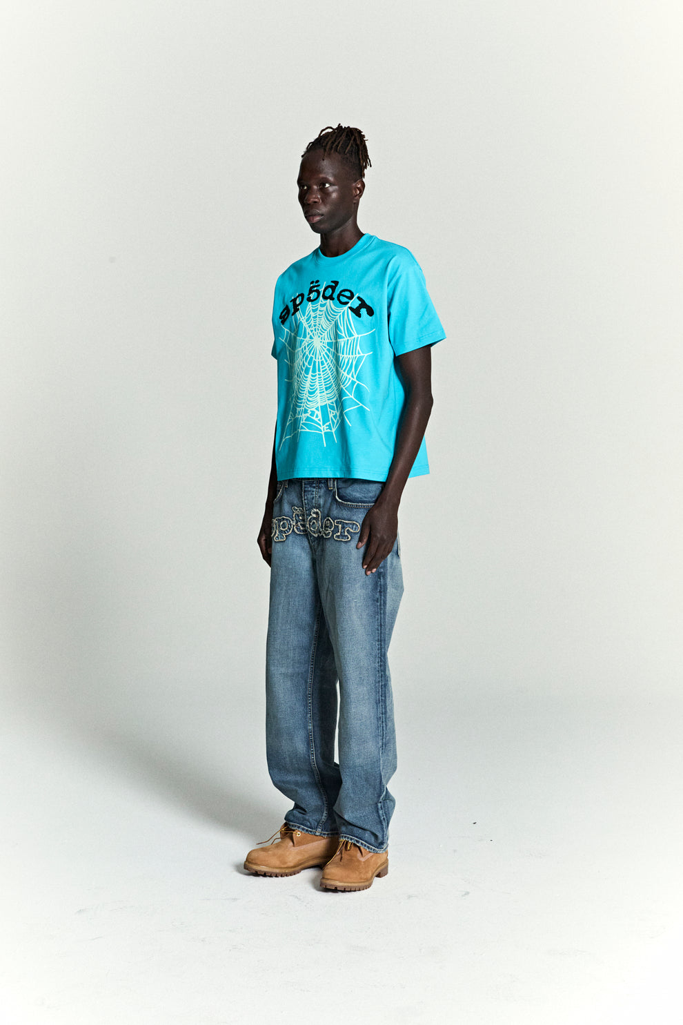 CYAN OG WEB V2 TEE ON MODEL