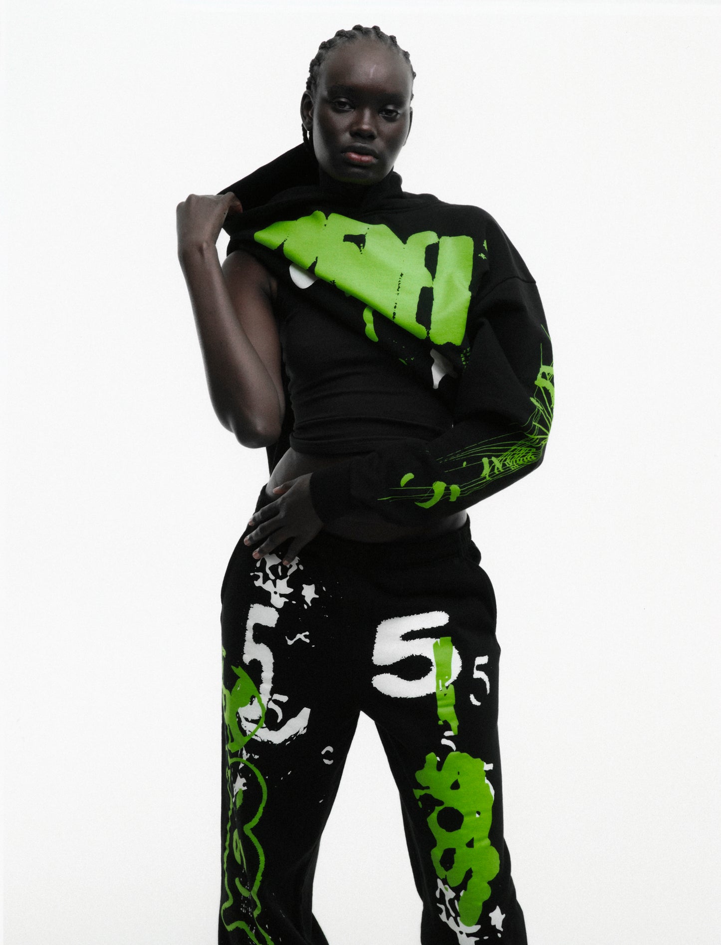 BLACK X-RAY HOODIE ON MODEL