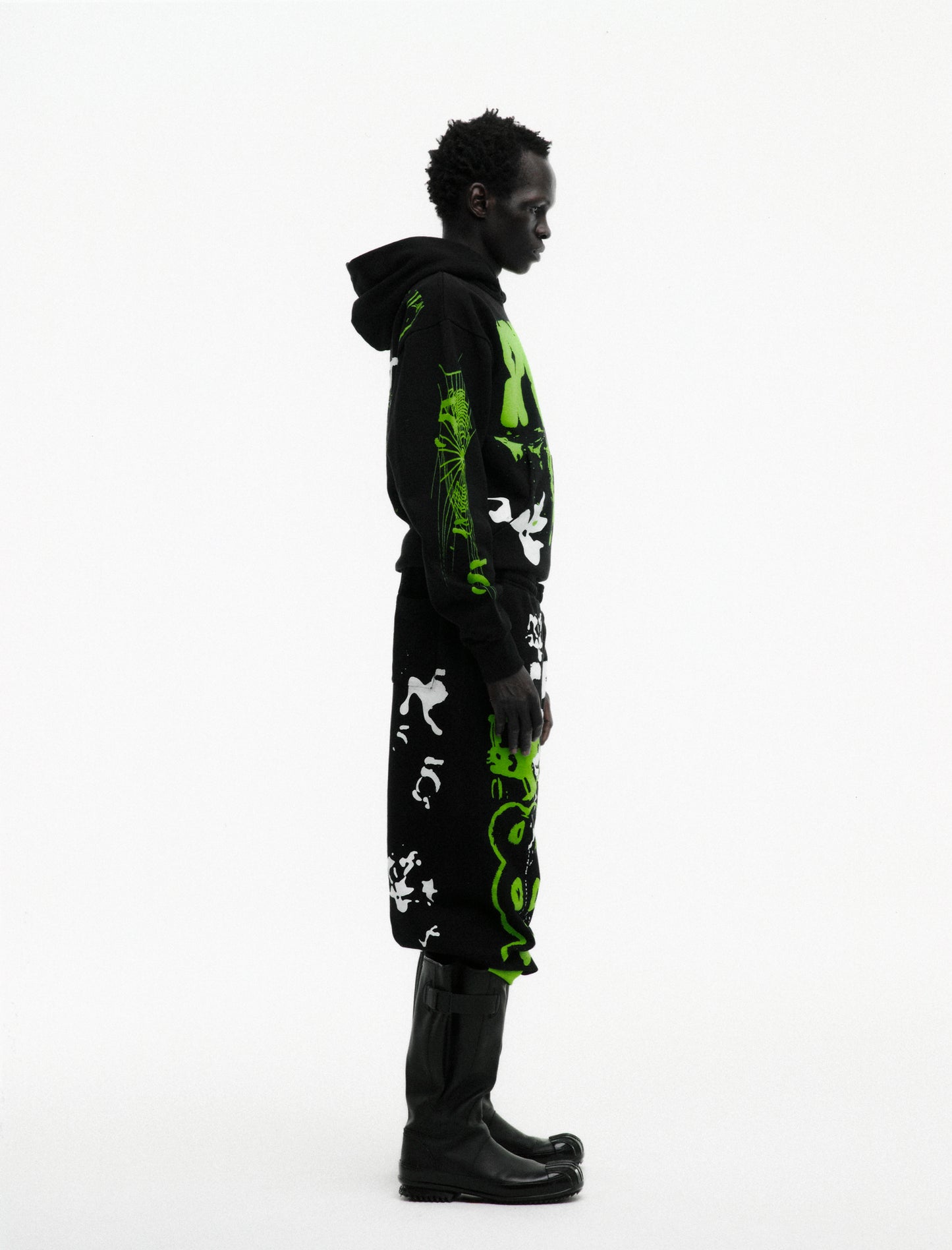 BLACK X-RAY HOODIE ON MODEL