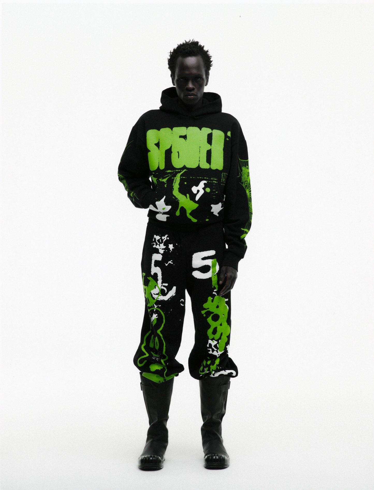 BLACK X-RAY HOODIE ON MODEL