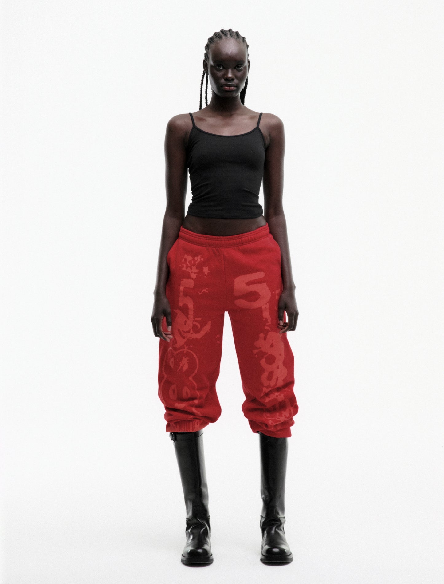 RED X-RAY SWEATPANT ON MODEL