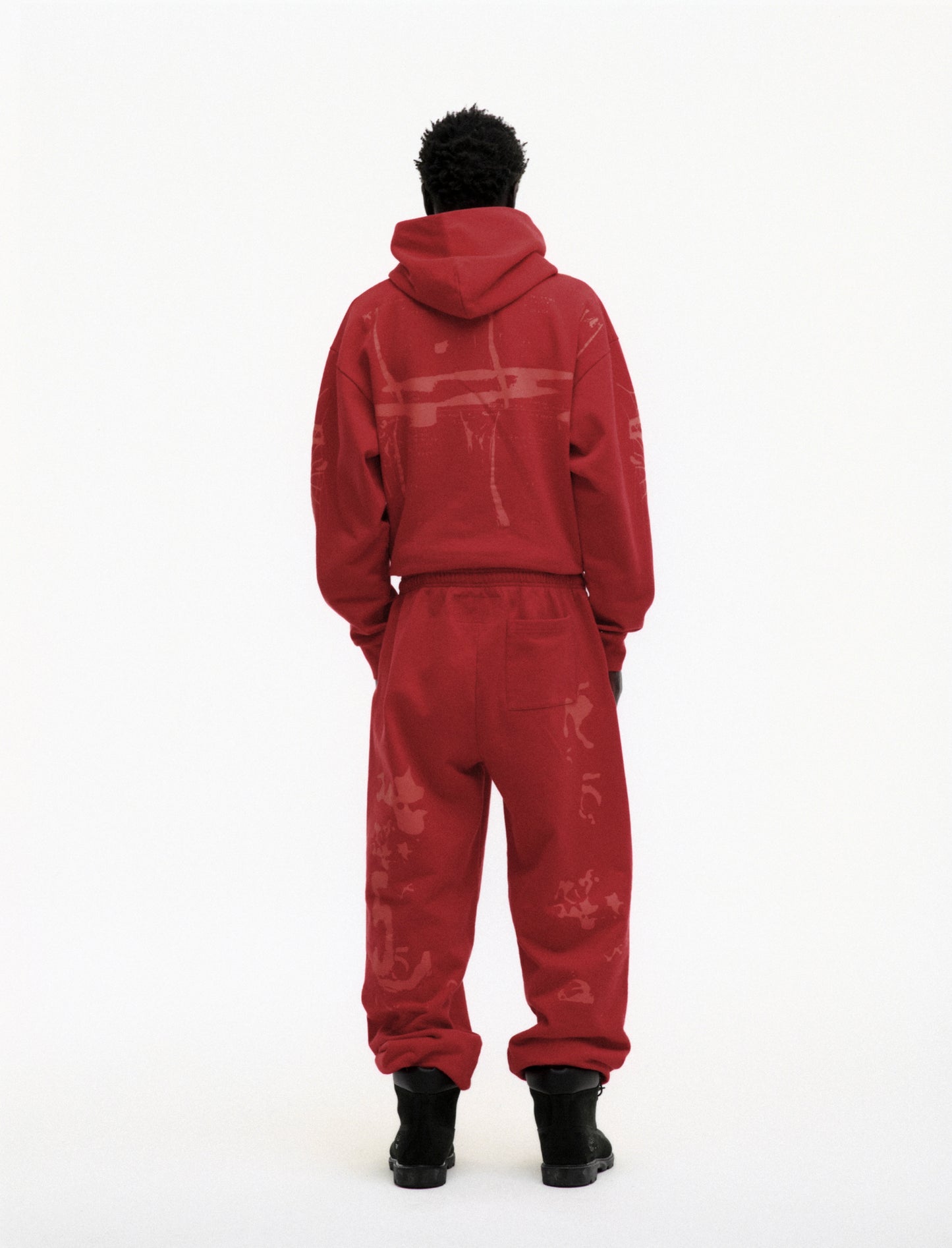 RED X-RAY HOODIE ON MODEL