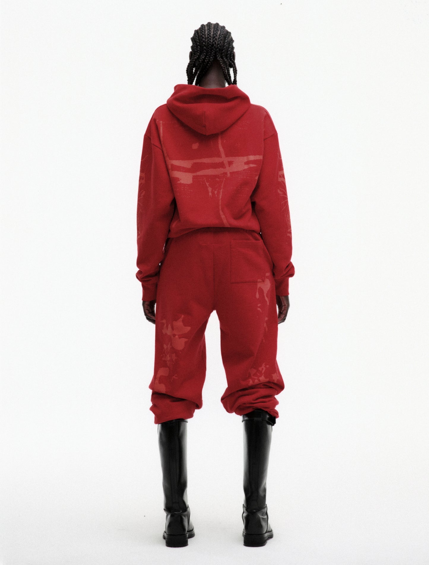 RED X-RAY HOODIE ON MODEL