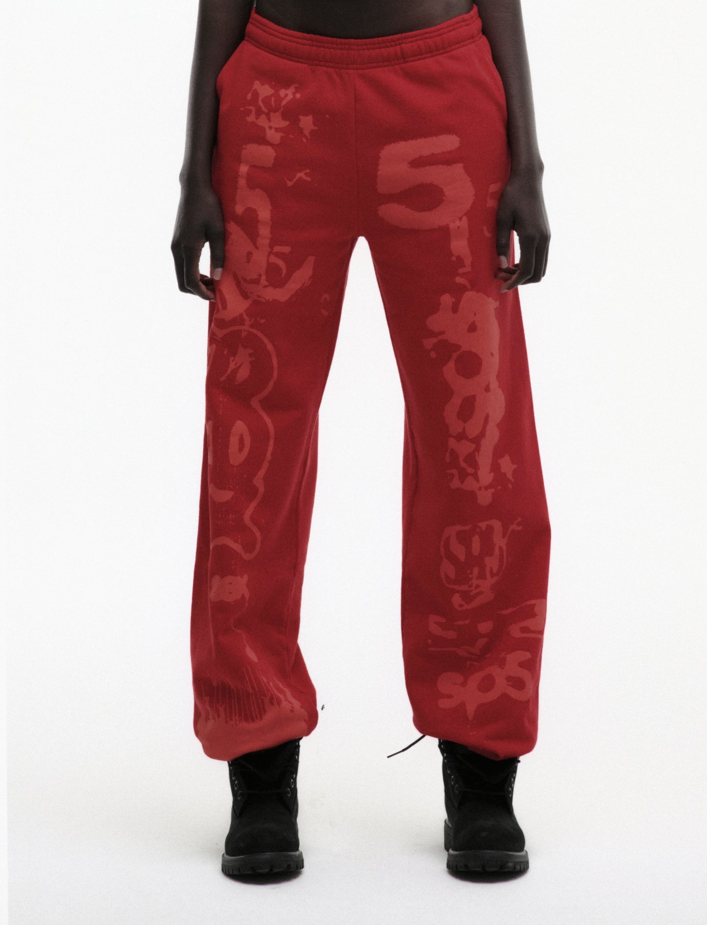 RED X-RAY SWEATPANT ON MODEL