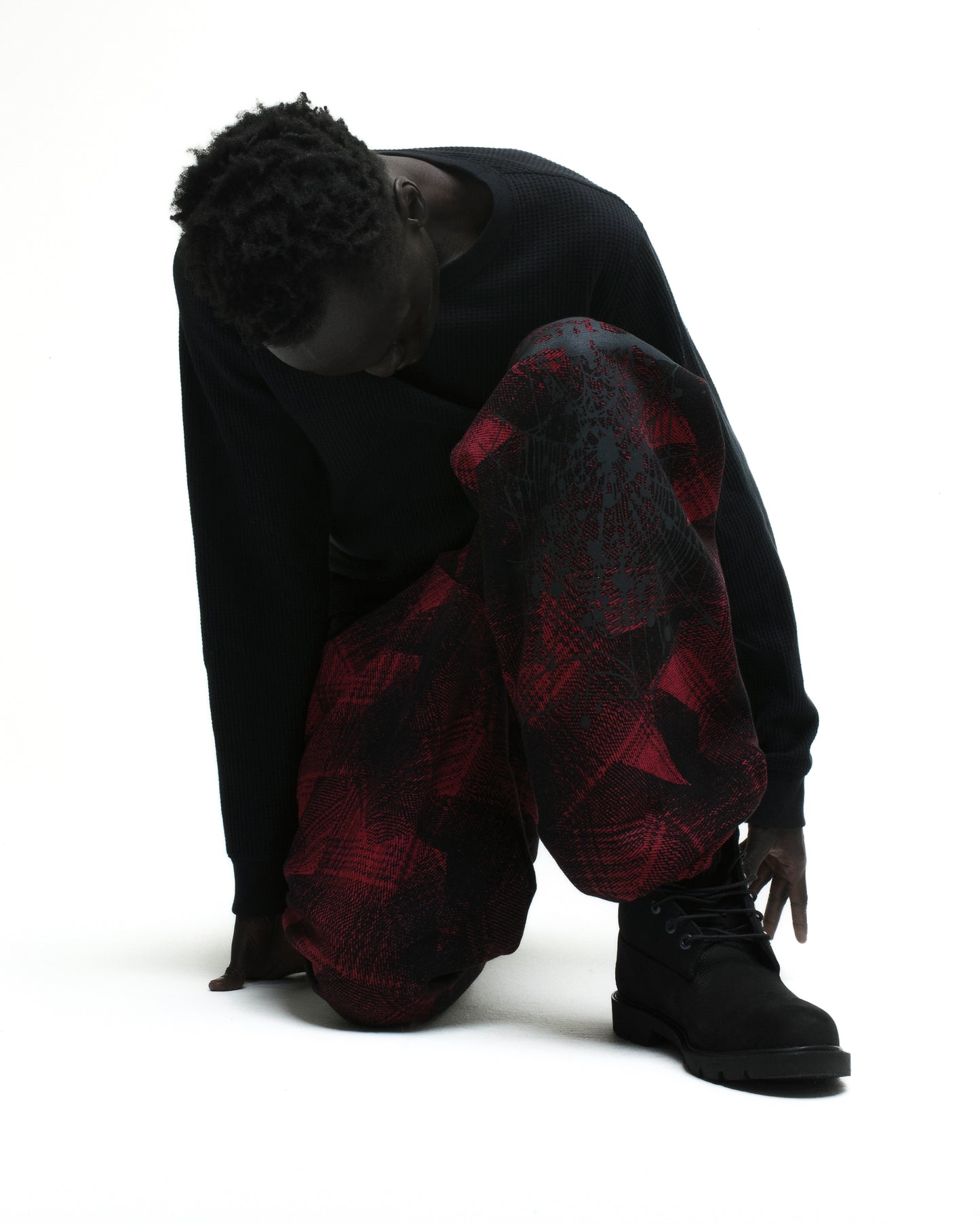 PLAID SPLATT SWEATPANT ON MODEL