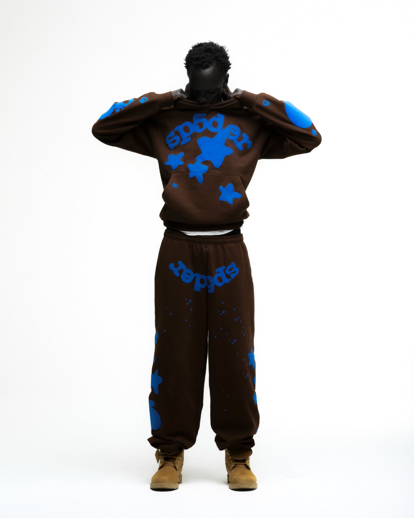 BROWN BELUGA HOODIE ON MODEL