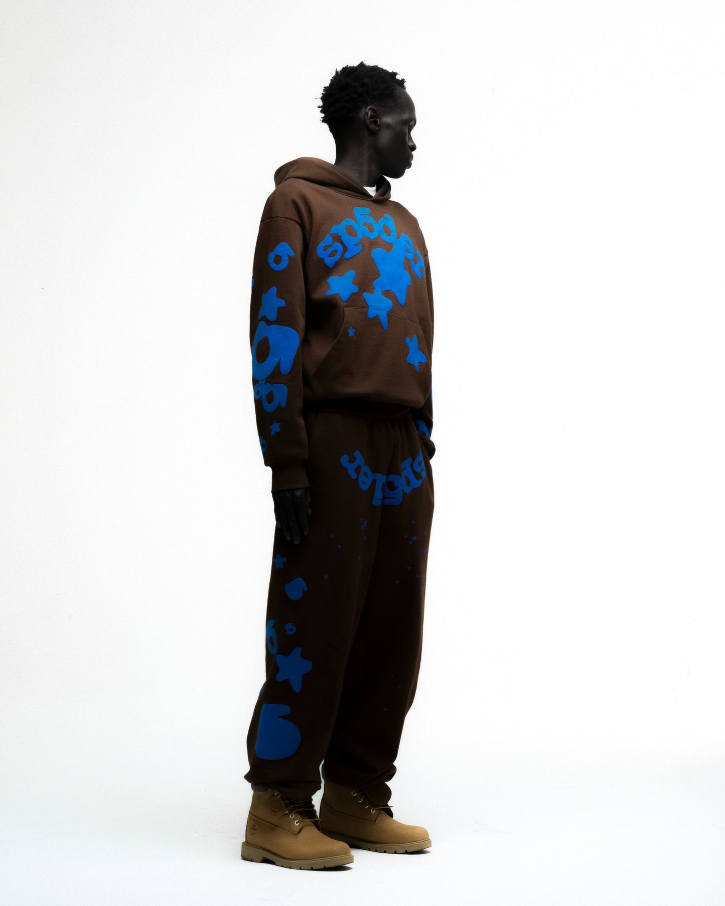 BROWN BELUGA HOODIE ON MODEL