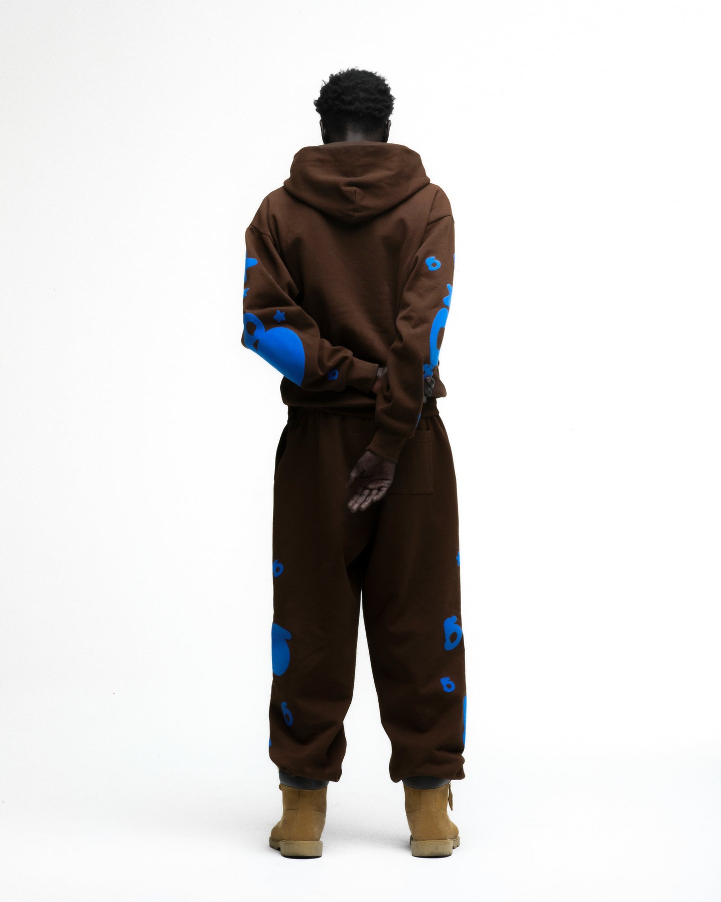 BROWN BELUGA HOODIE ON MODEL