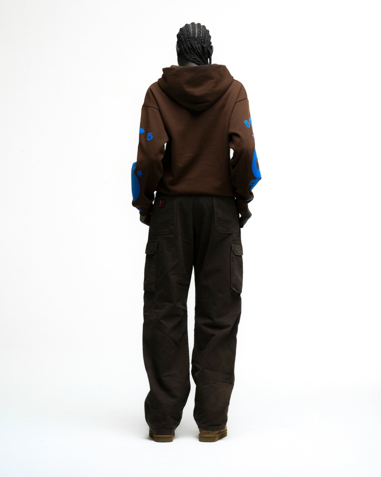 BROWN BELUGA HOODIE ON MODEL