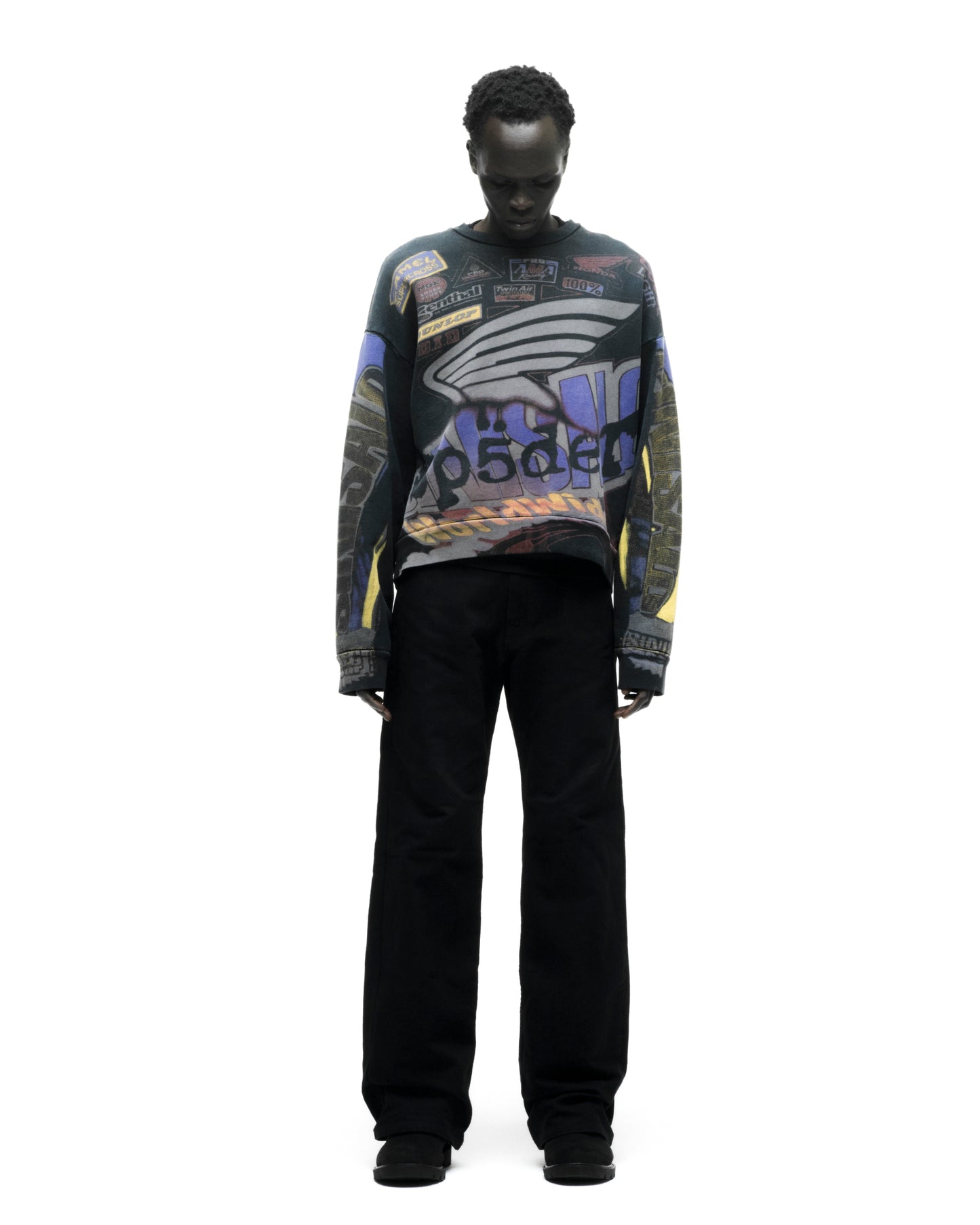 TROMPE-L’ŒIL CREWNECK ON MODEL