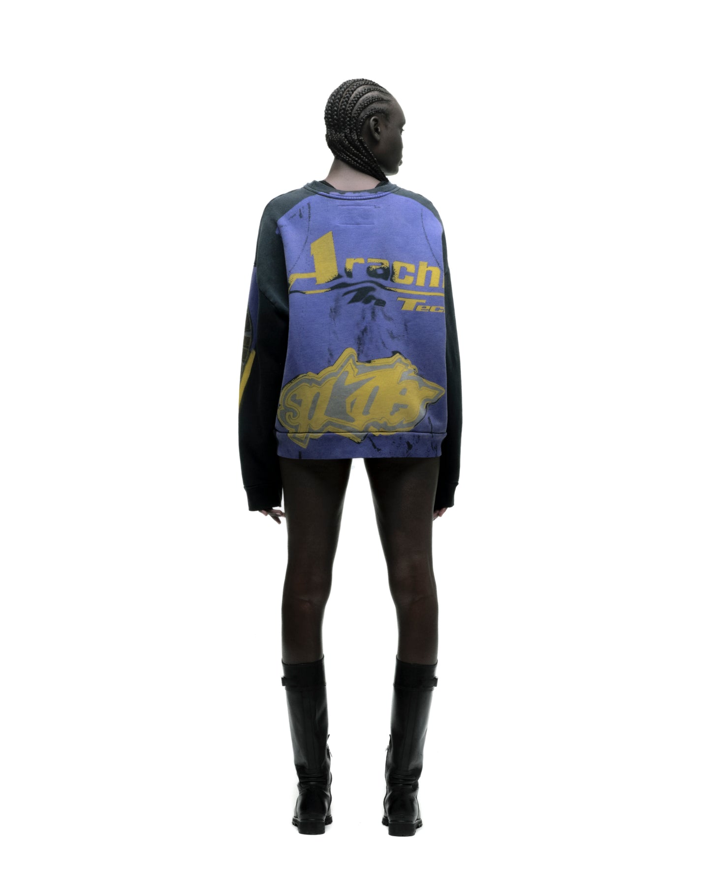 TROMPE-L’ŒIL CREWNECK ON MODEL