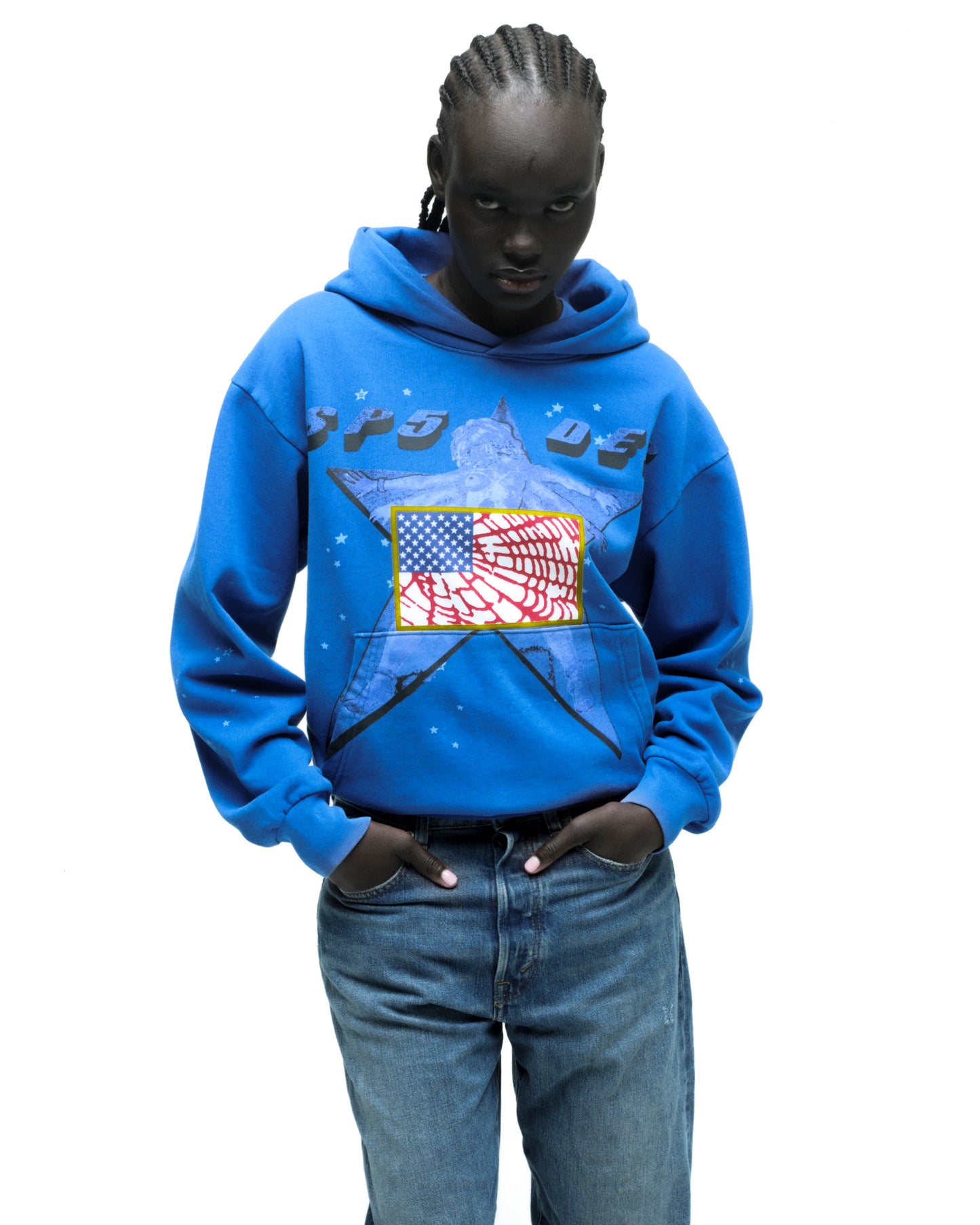 STAR GIRL HOODIE ON MODEL