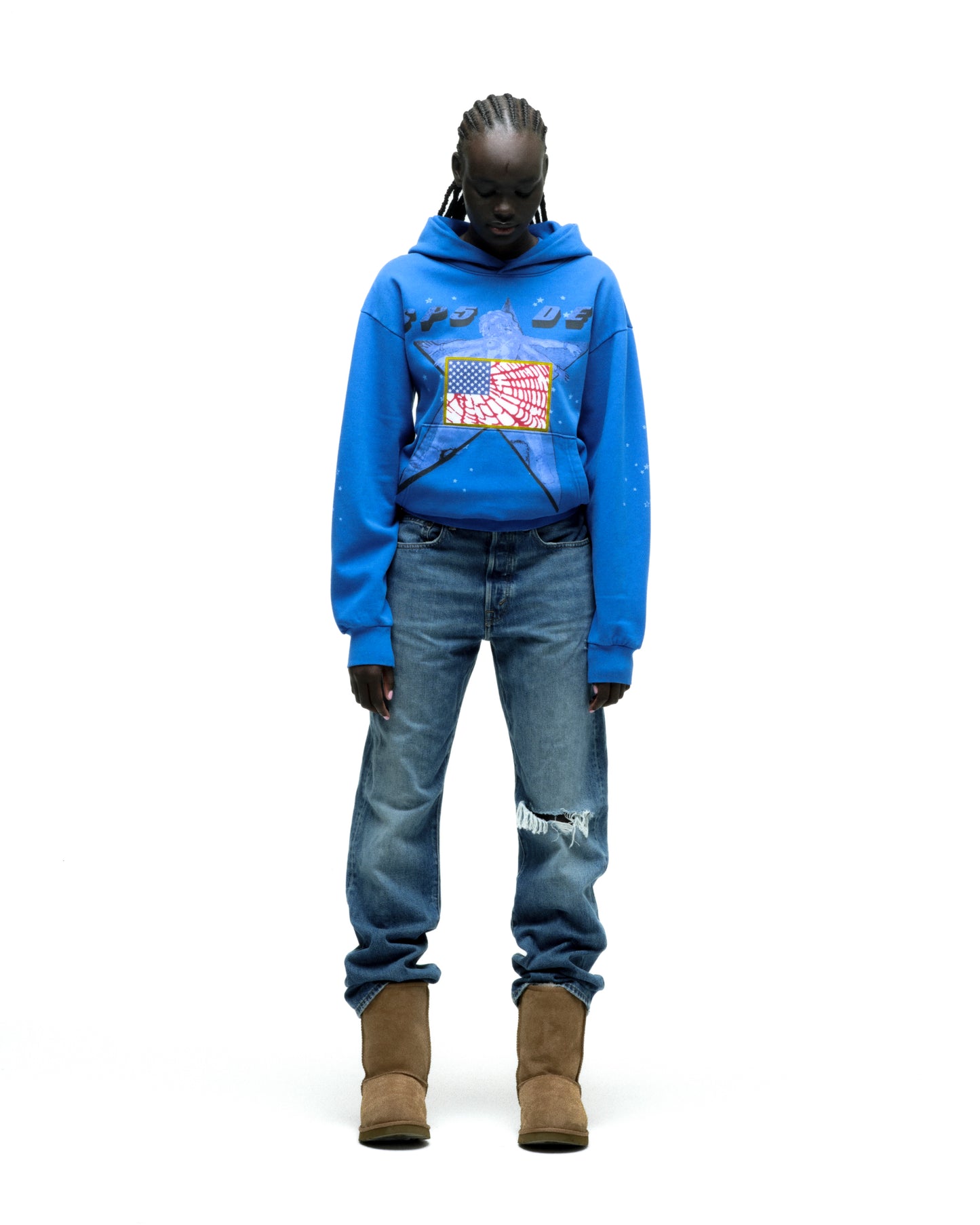 STAR GIRL HOODIE ON MODEL