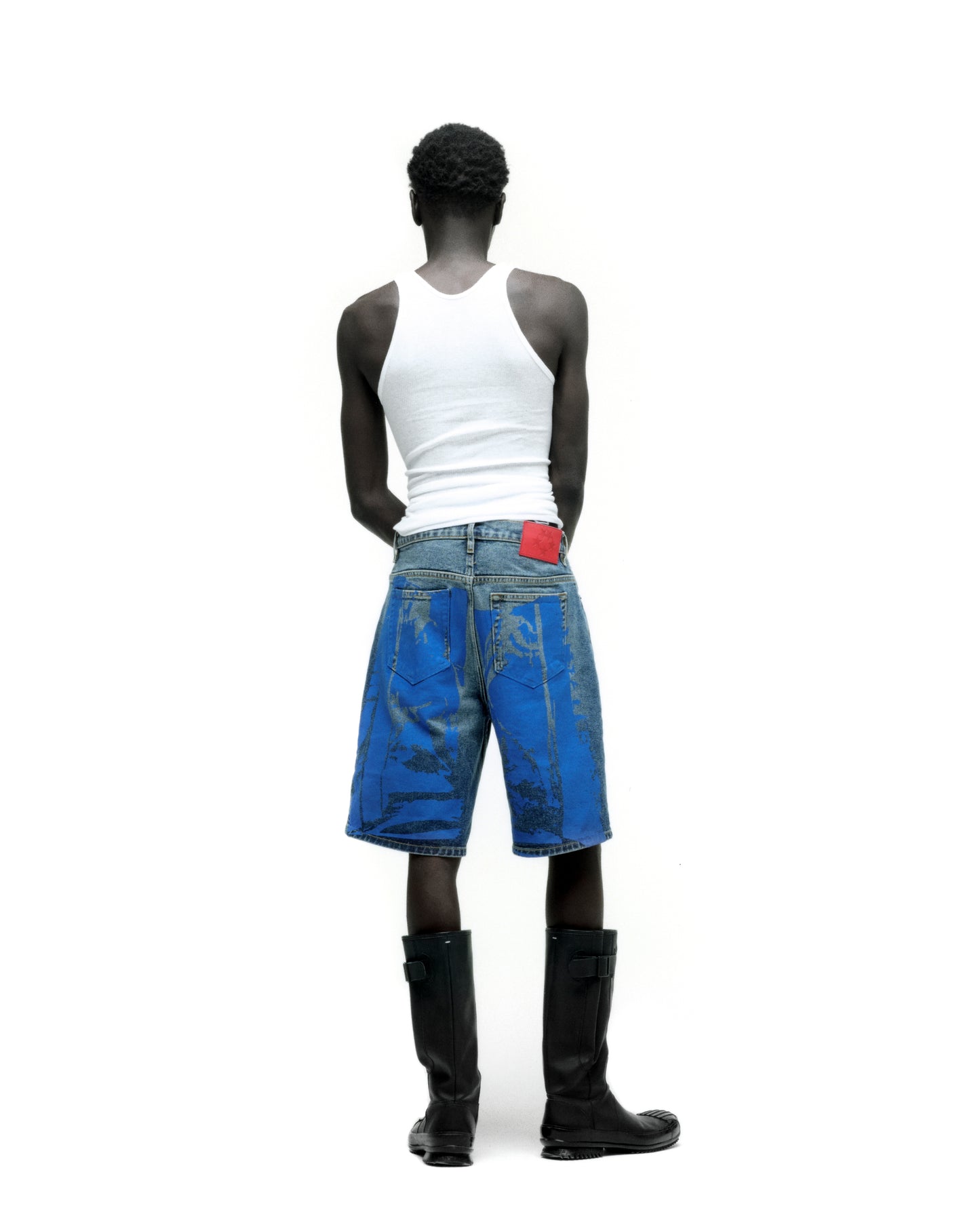 MOTO GT DENIM SHORT ON MODEL