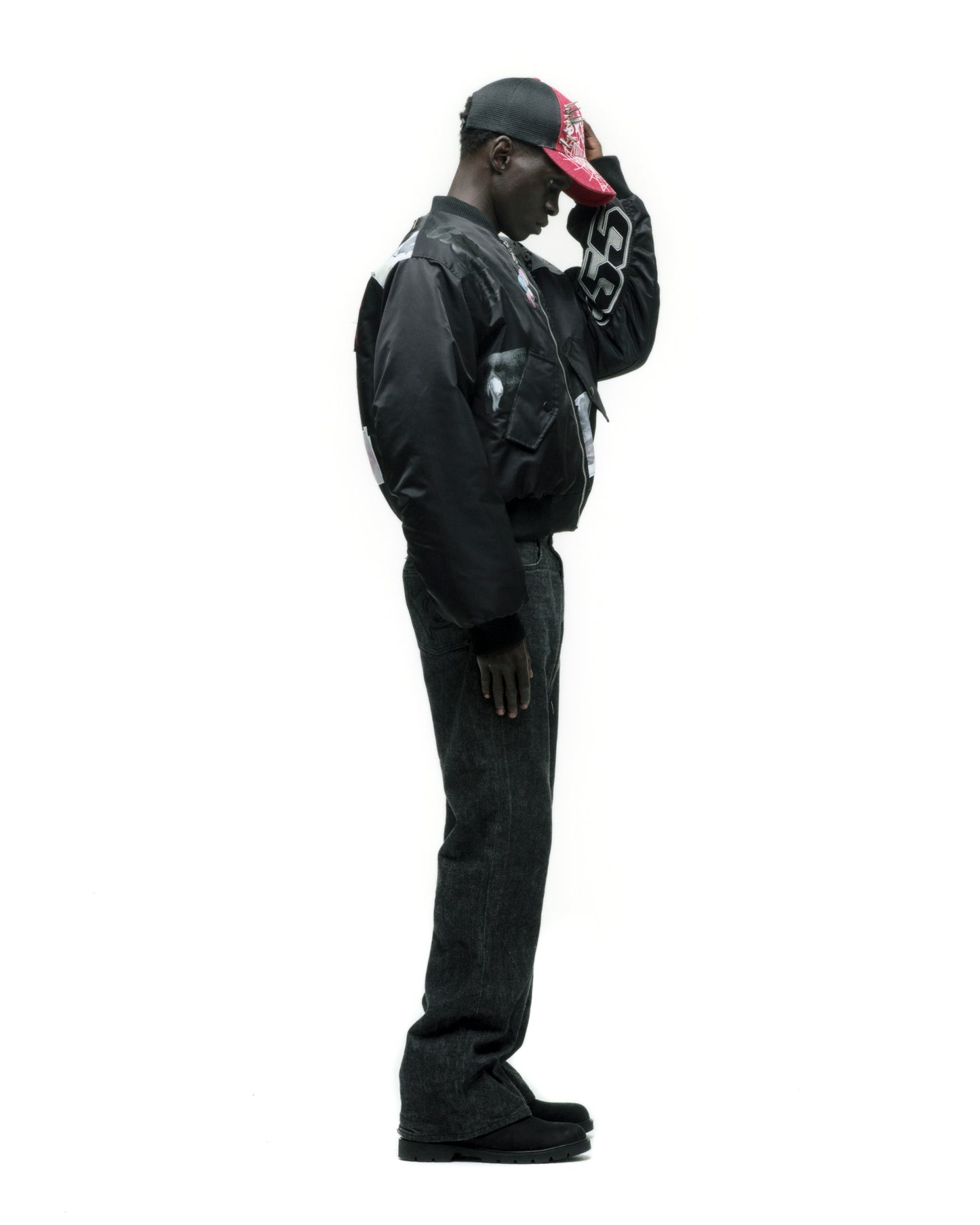 VET BOMBER JACKET ON MODEL