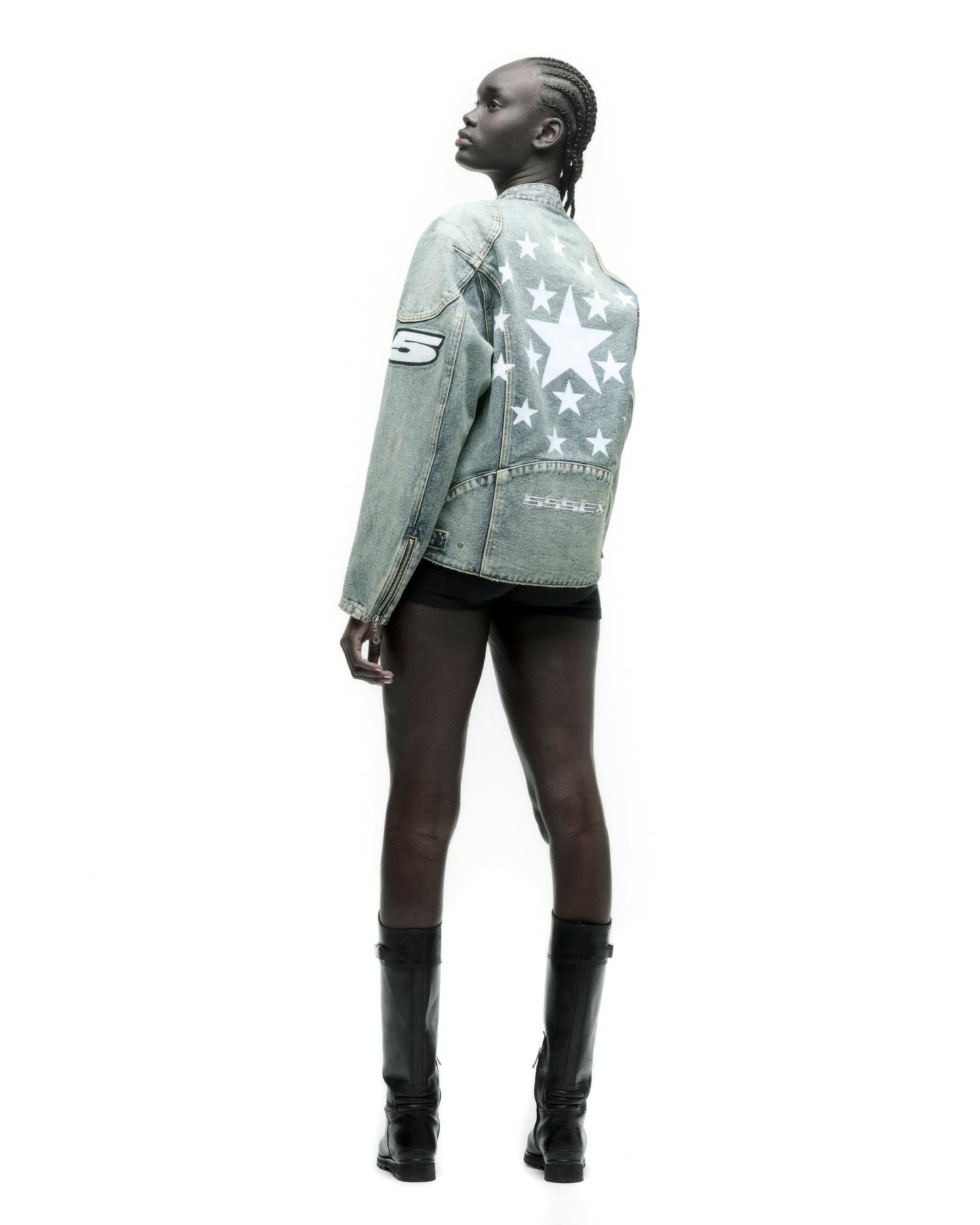 MOTORSPORT DENIM JACKET ON MODEL