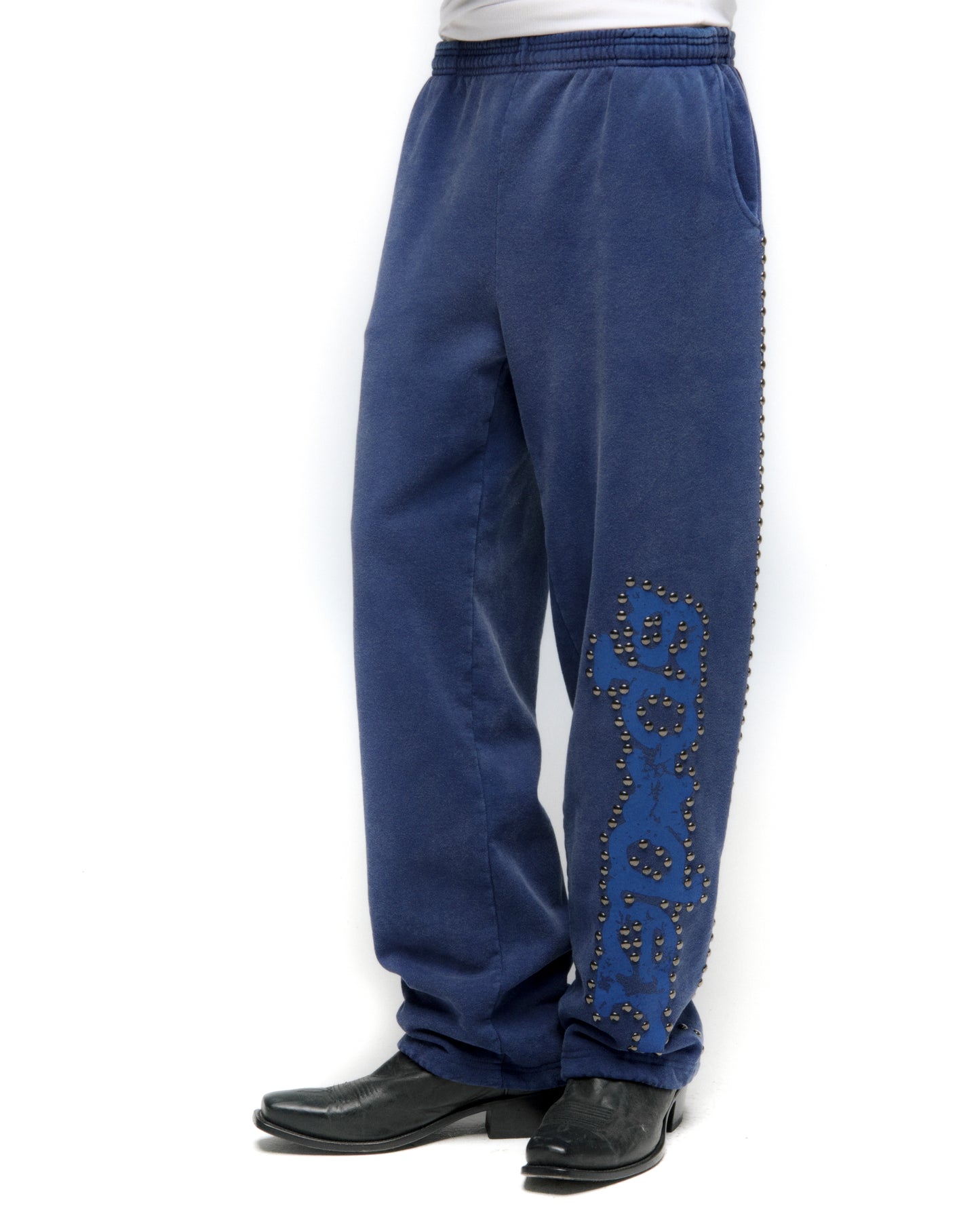 BLUE PUNK V3 STUDDED SWEATPANT ON MODEL